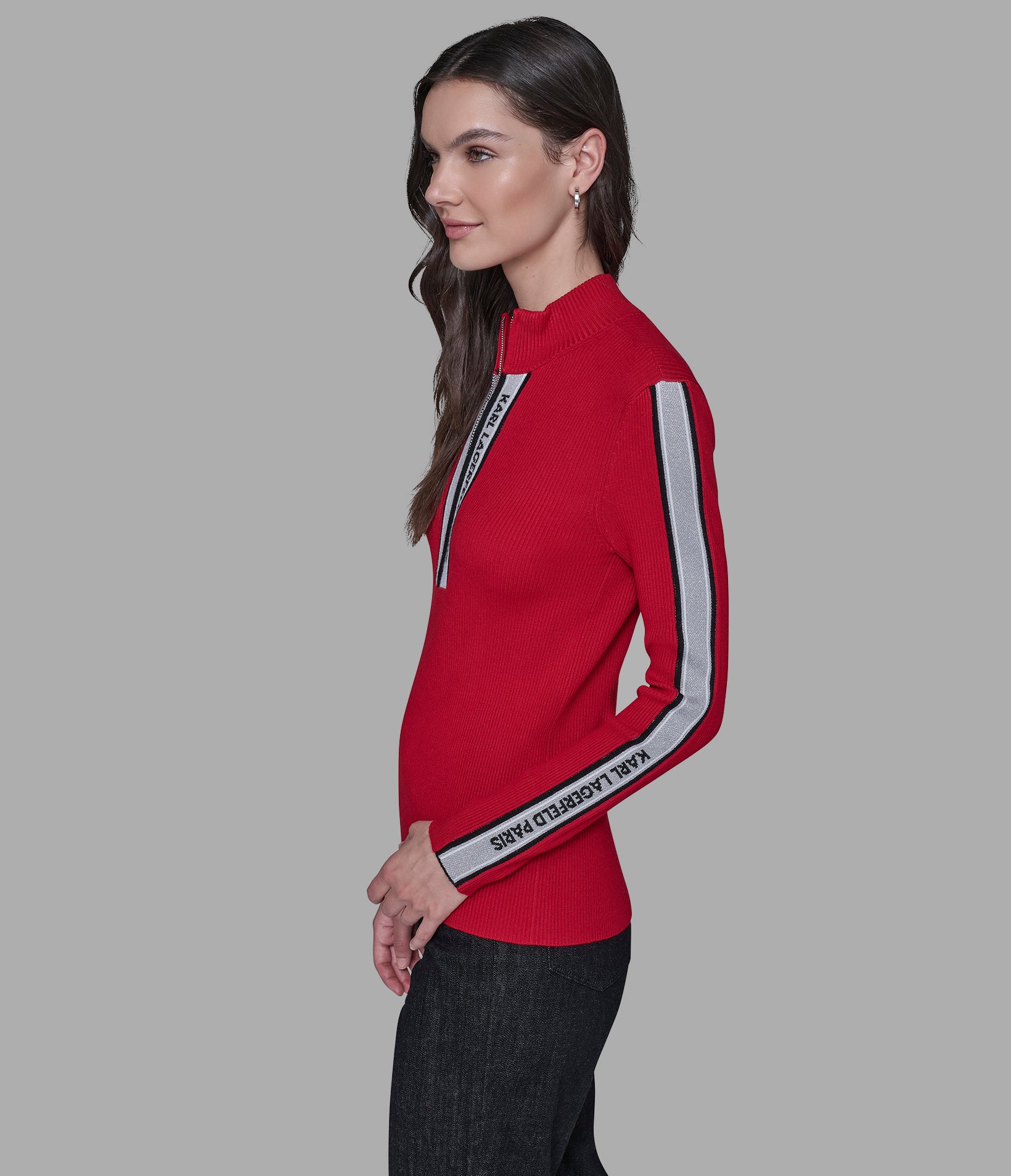 LOGO 3/4 ZIP SWEATER VIEW 4 | Valentine's Day Shop