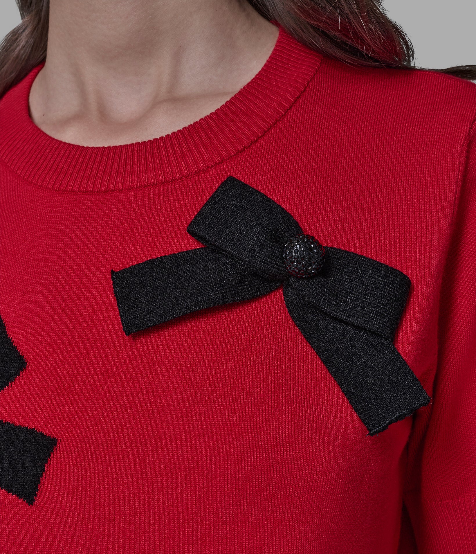 SHORT SLEEVE 3D BOWS SWEATER VIEW 6