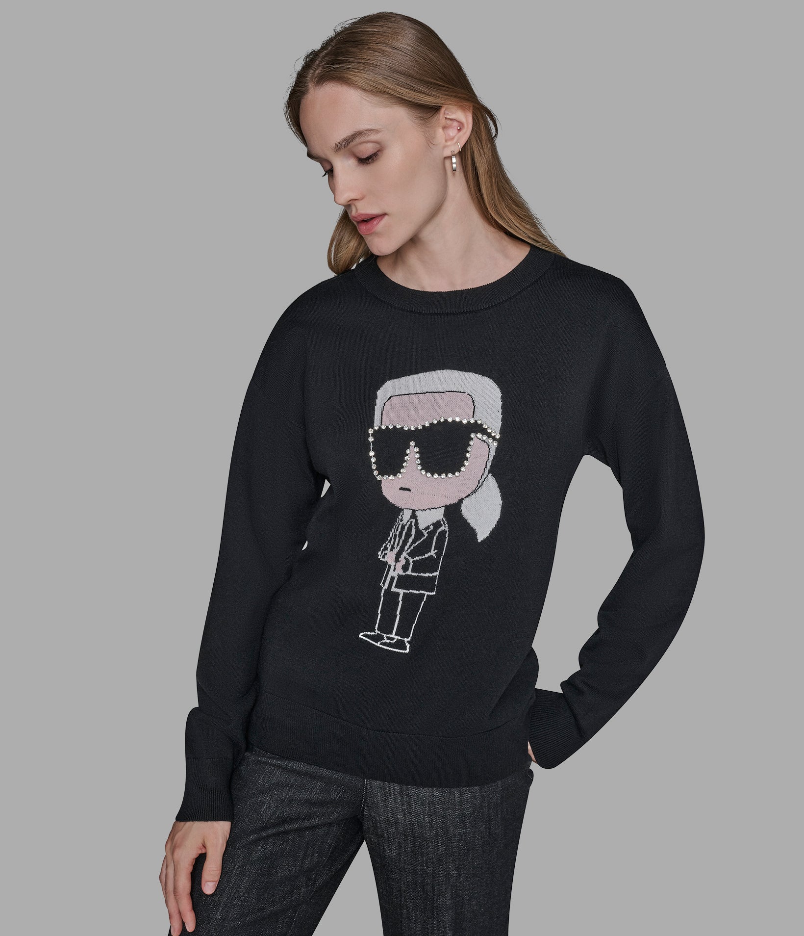 KARL CHARACTER SWEATER View 1 | Women's Tops & Sweaters
