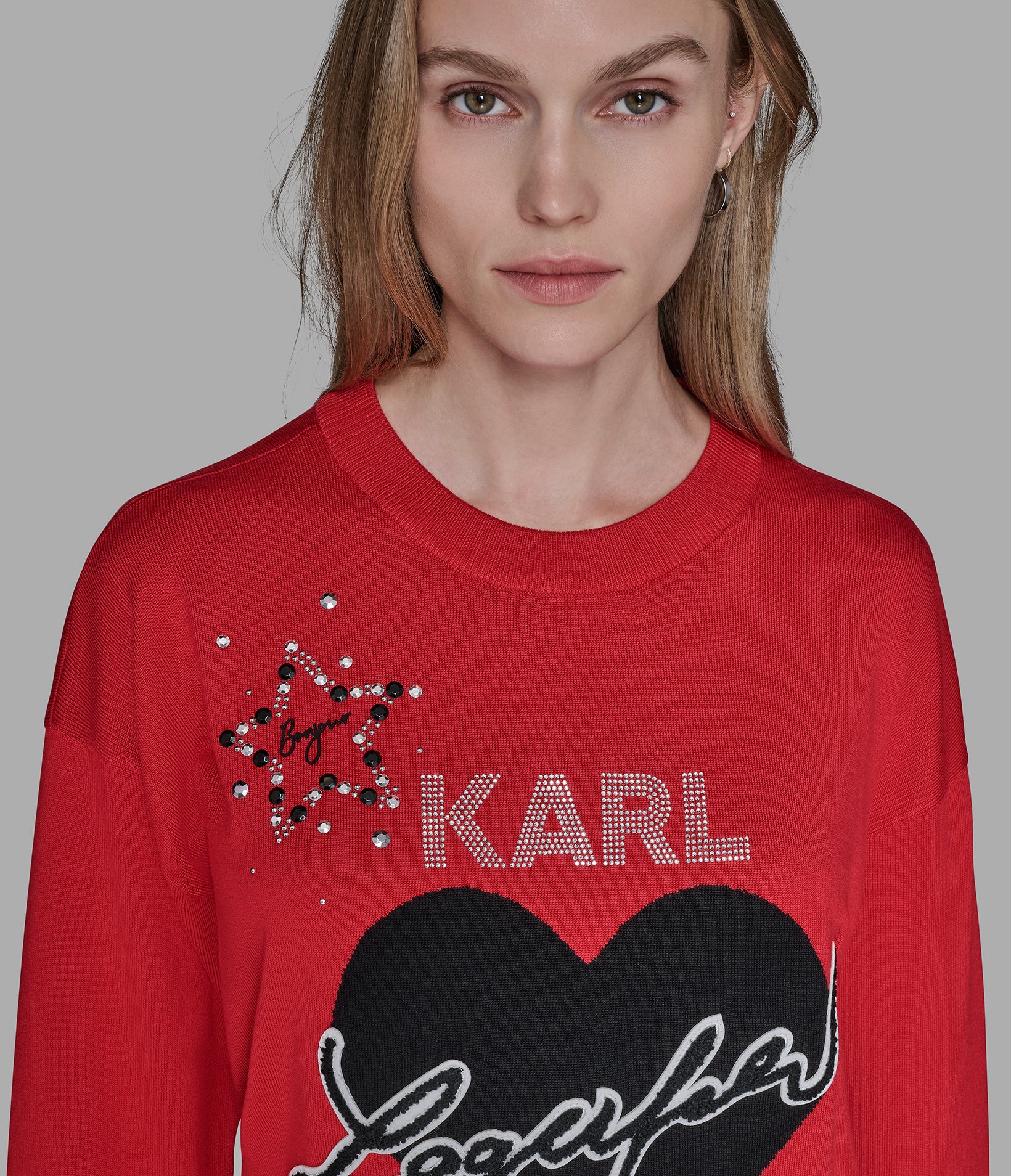 WHIMSY KARL HEART EMBELLISHED SWEATER VIEW 5