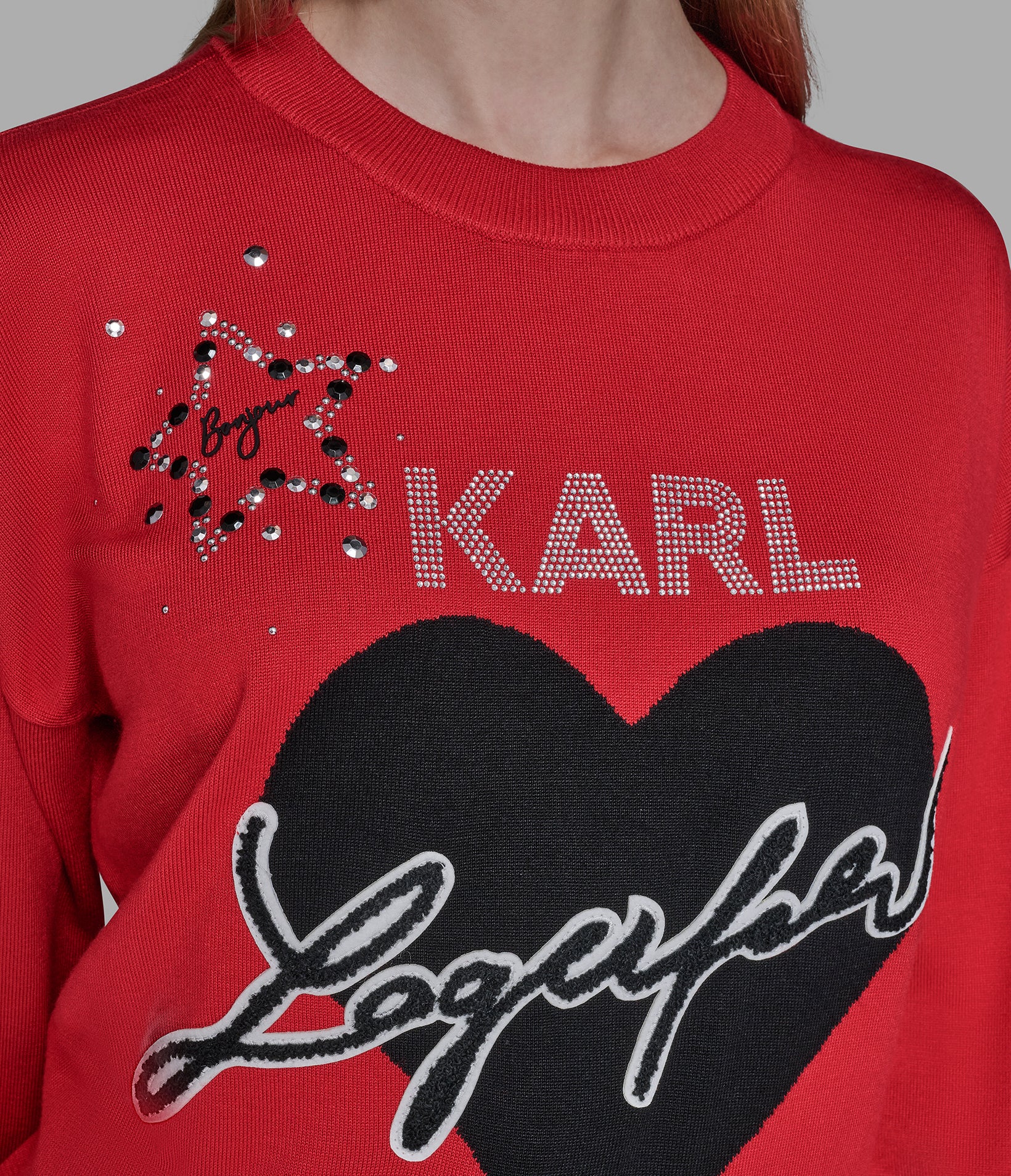 WHIMSY KARL HEART EMBELLISHED SWEATER VIEW 6