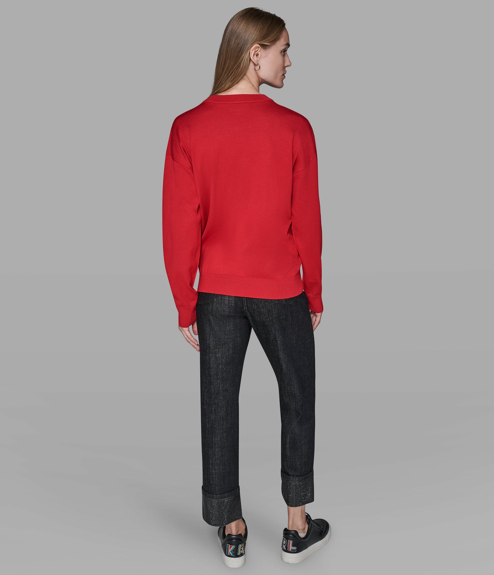 WHIMSY KARL HEART EMBELLISHED SWEATER View 2 | Valentine's Day Shop