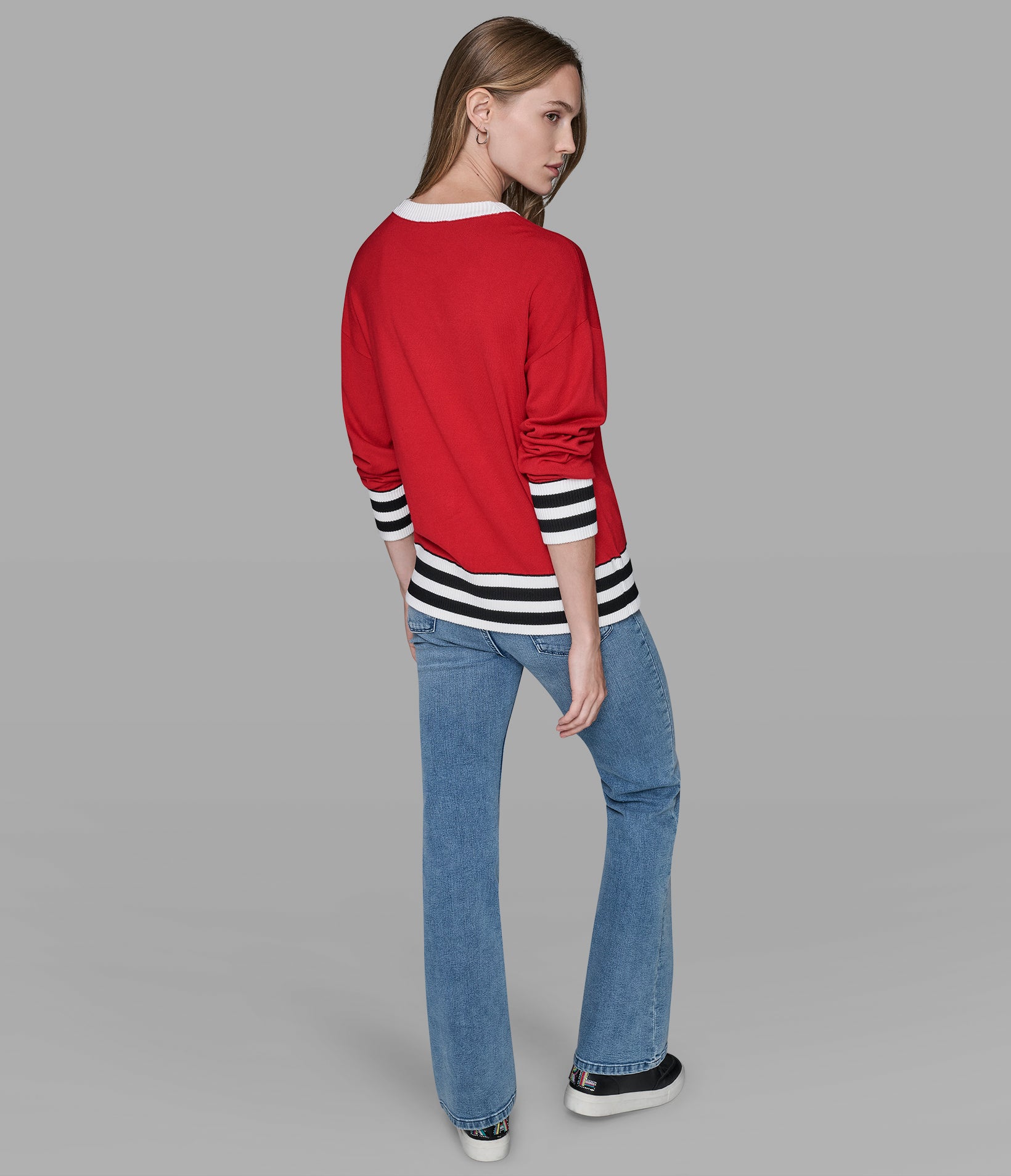 STRIPE LOGO SWEATER View 2 | Valentine's Day Shop