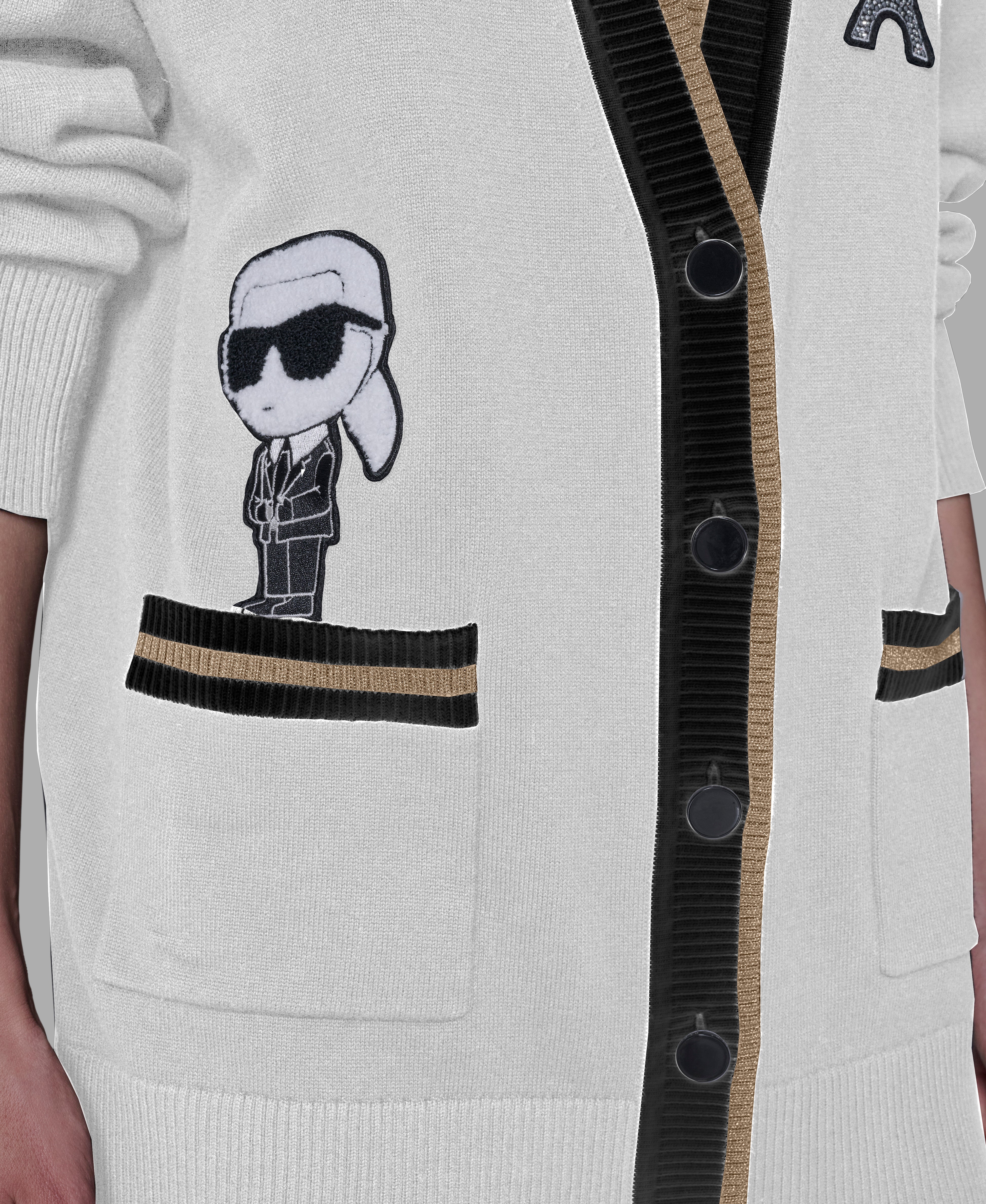 VARSITY CARDIGAN WITH PATCHES VIEW 5 | Women's Tops & Sweaters