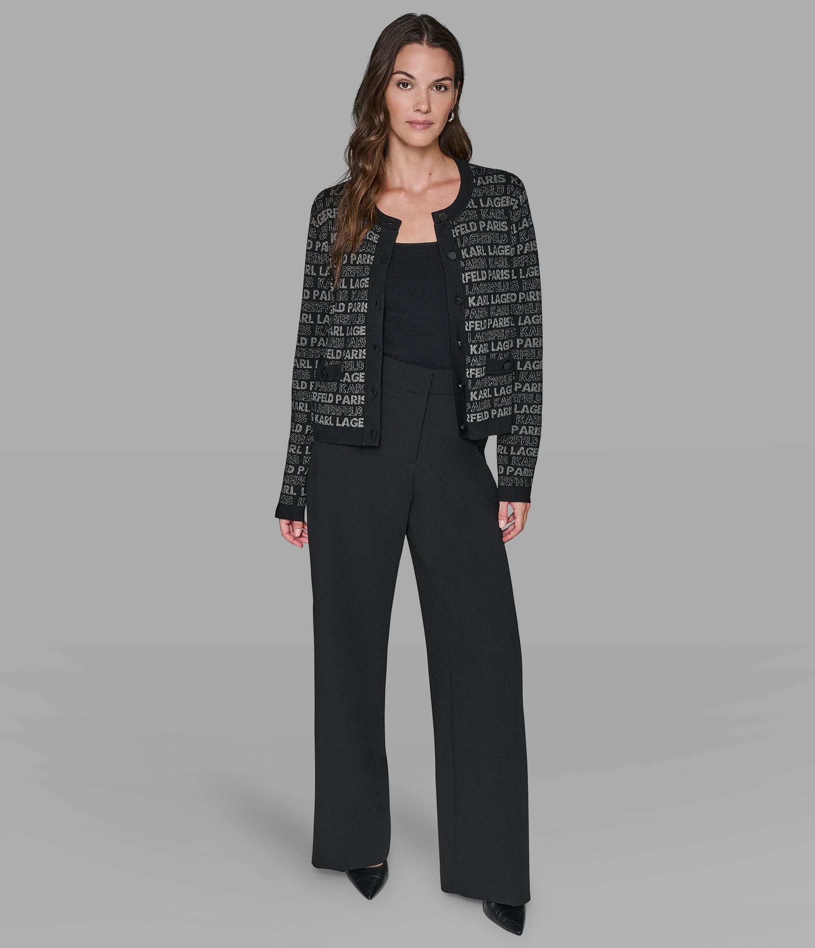 LOGO LUREX CARIGAN VIEW 3 | Women's Tops & Sweaters