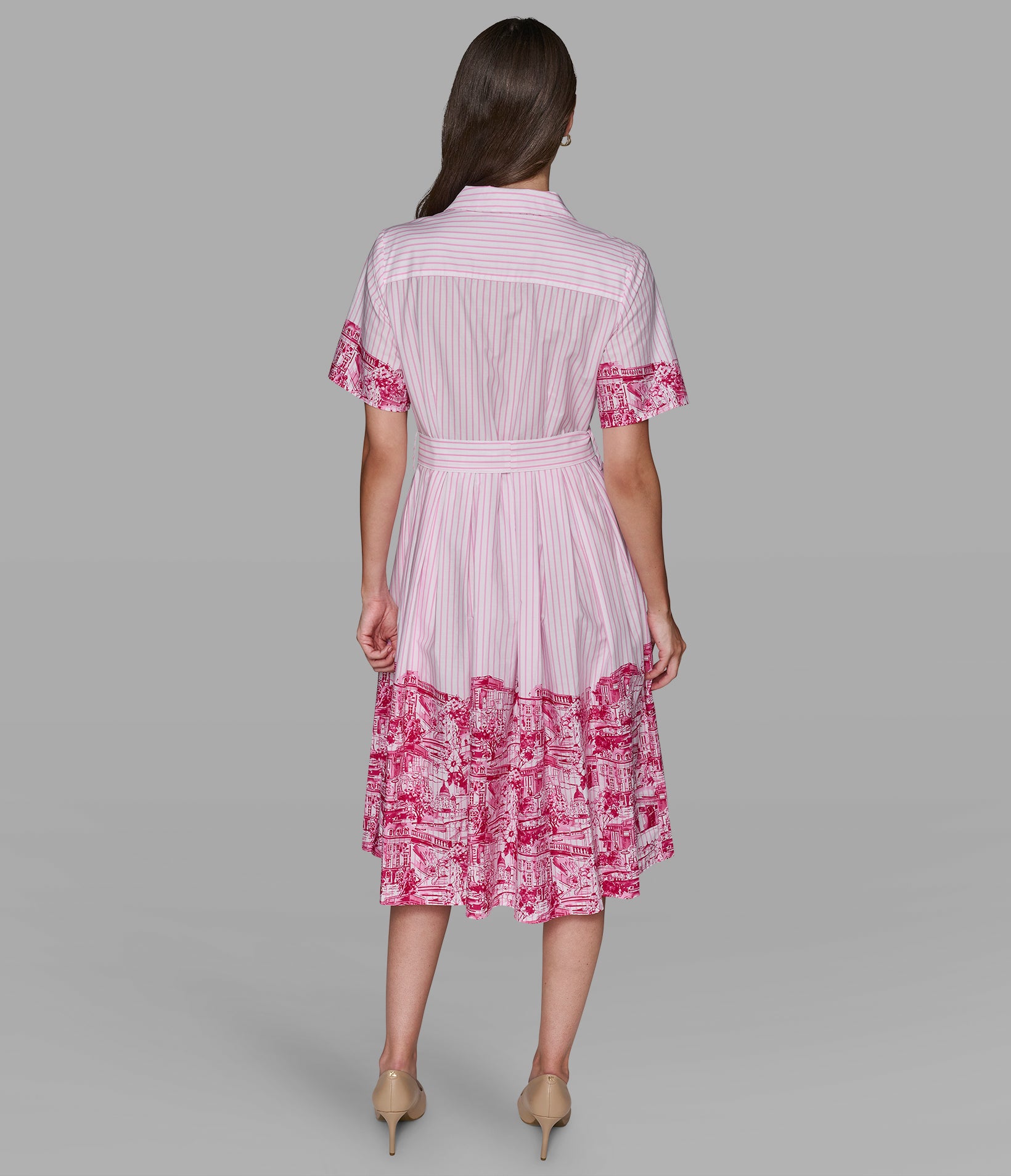 STRIPE PARIS SCENE SHIRT DRESS VIEW 3 | Valentine's Day Shop