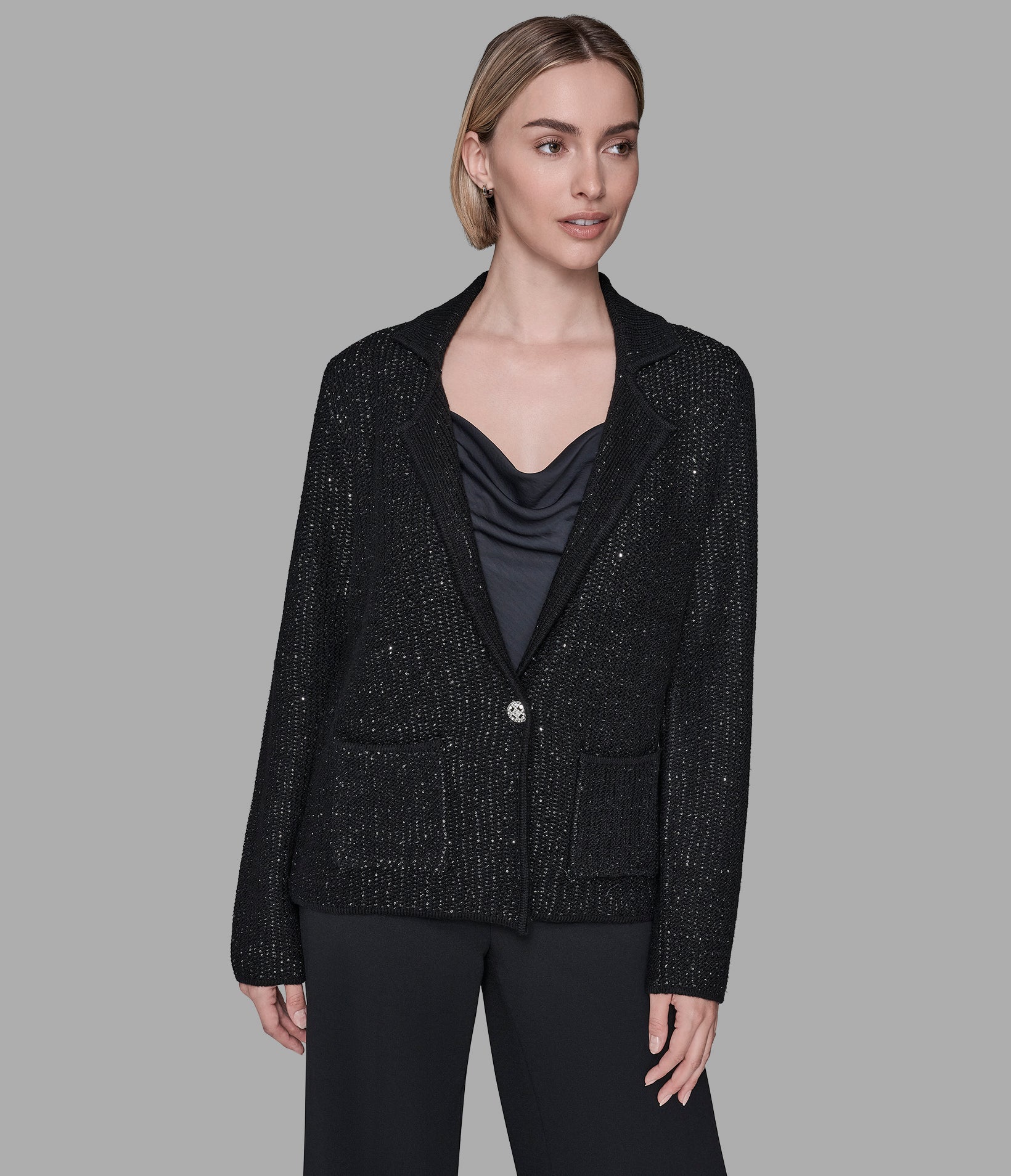 KNIT SWEATER BLAZER View 1 | Women's Tops & Sweaters