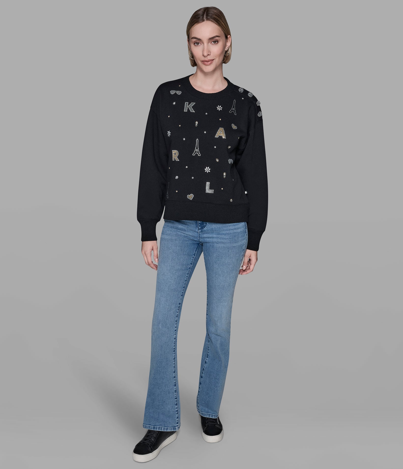 FLEECE WHIMSY SWEATSHIRT - BLACK VIEW 4 | Women's Sale