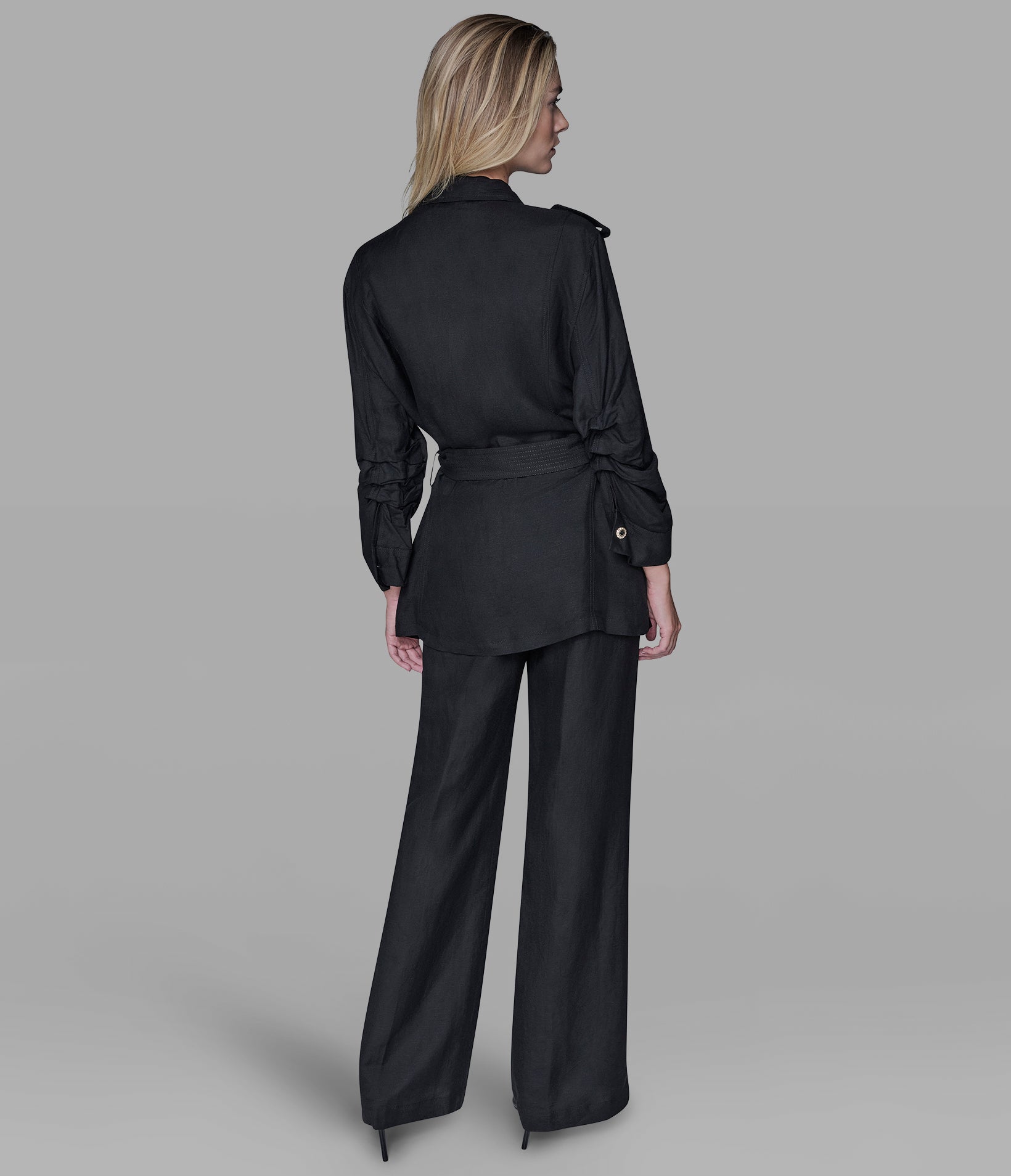 LINEN BLEND BELTED JACKET VIEW 5 | Jackets & Coats