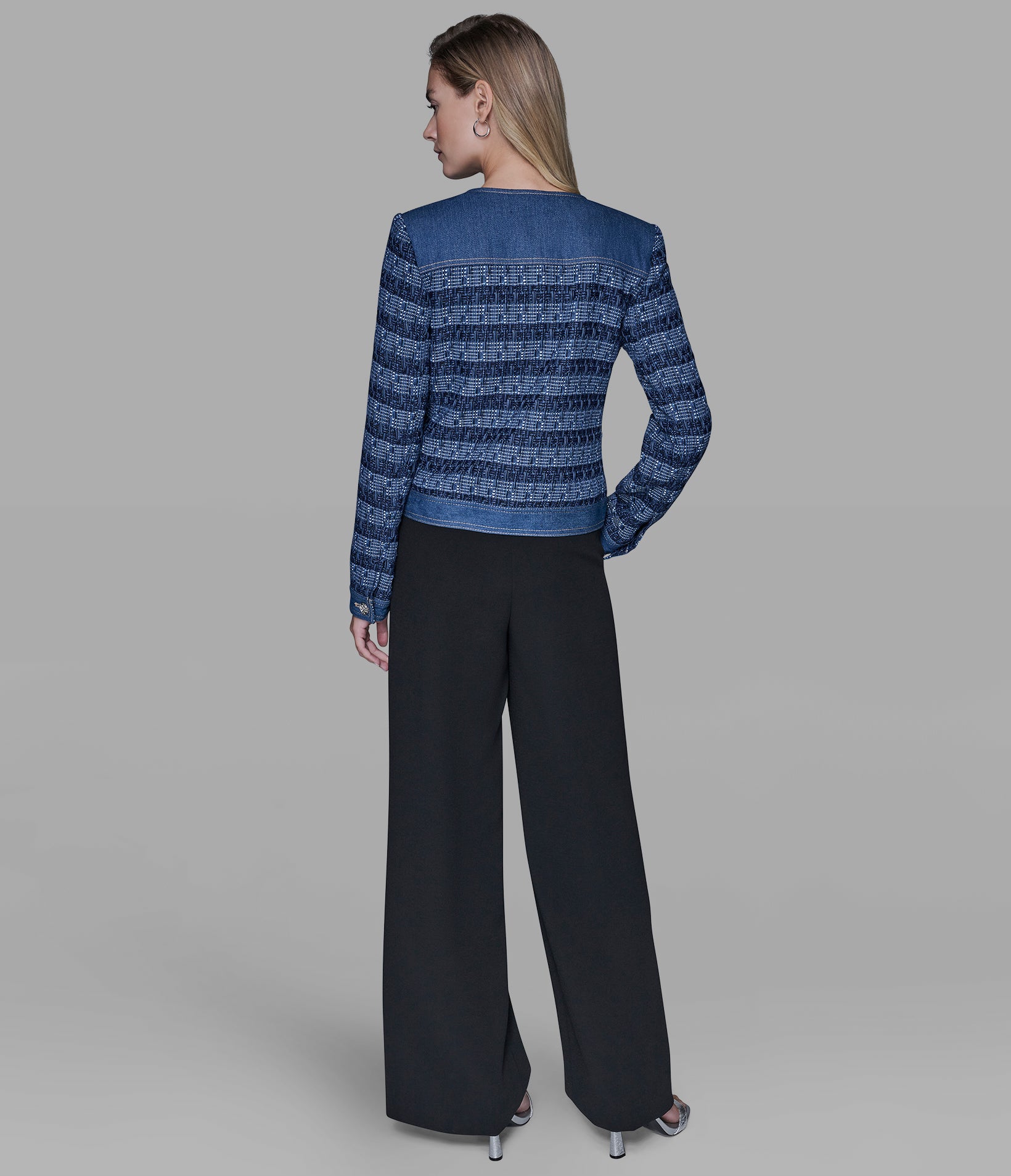 MIXED MEDIA TWEED DENIM JACKET VIEW 4 | Jackets & Coats