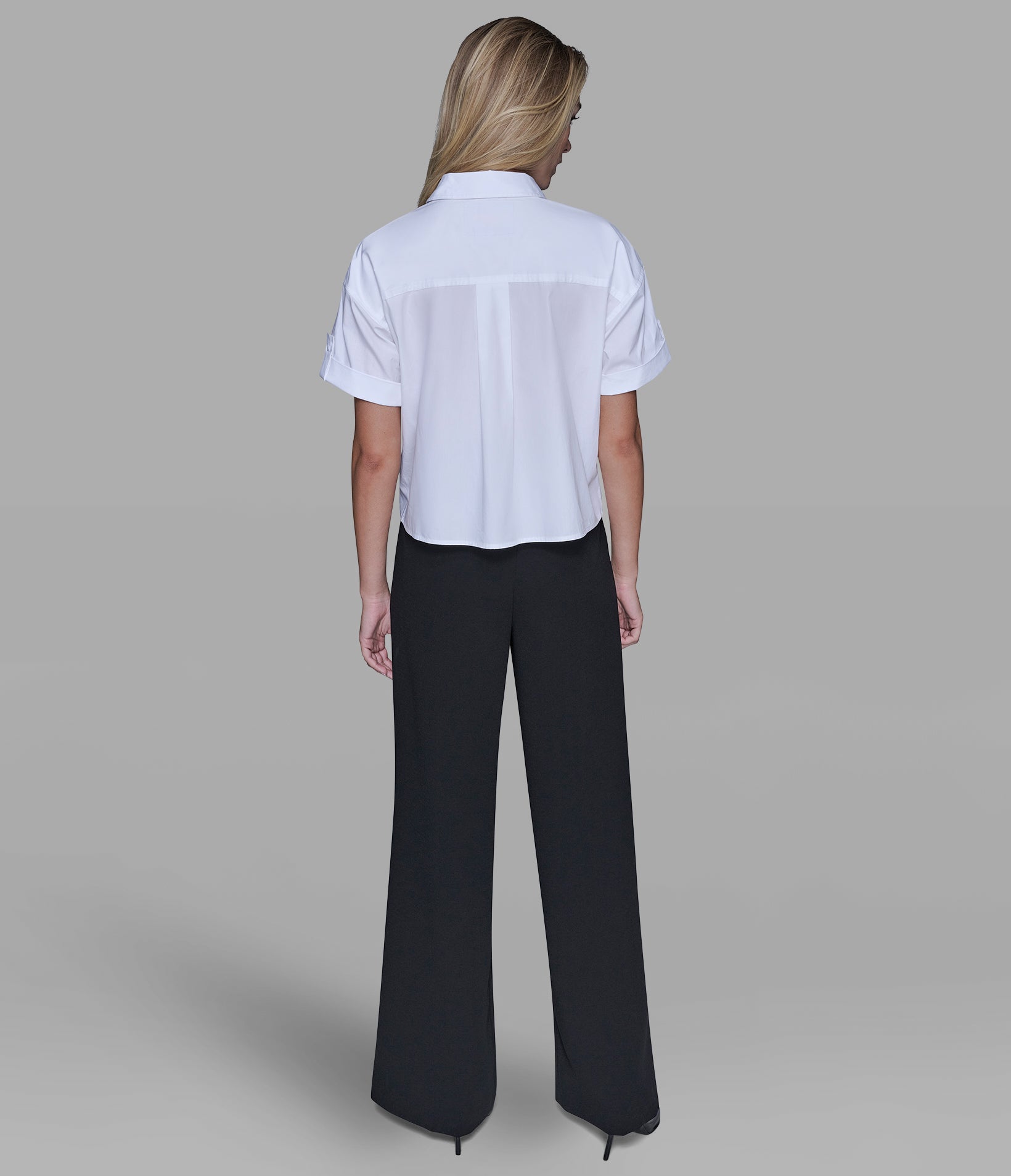 SHORT SLEEVE EMBROIDERED POPLIN SHIRT VIEW 5 | Valentine's Day Shop