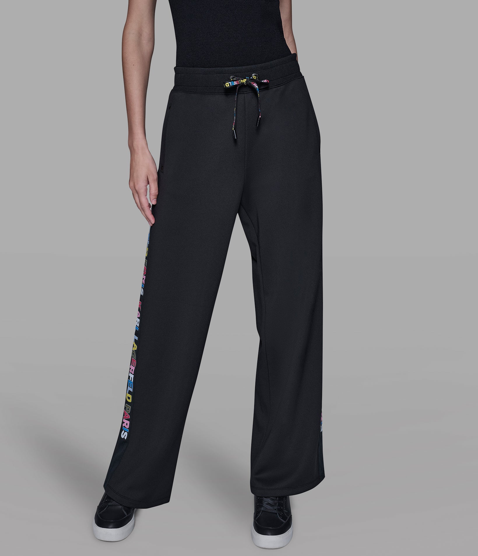 MULTI-COLOR LOGO TAPE TRACK PANT View 1 | Women's Pants