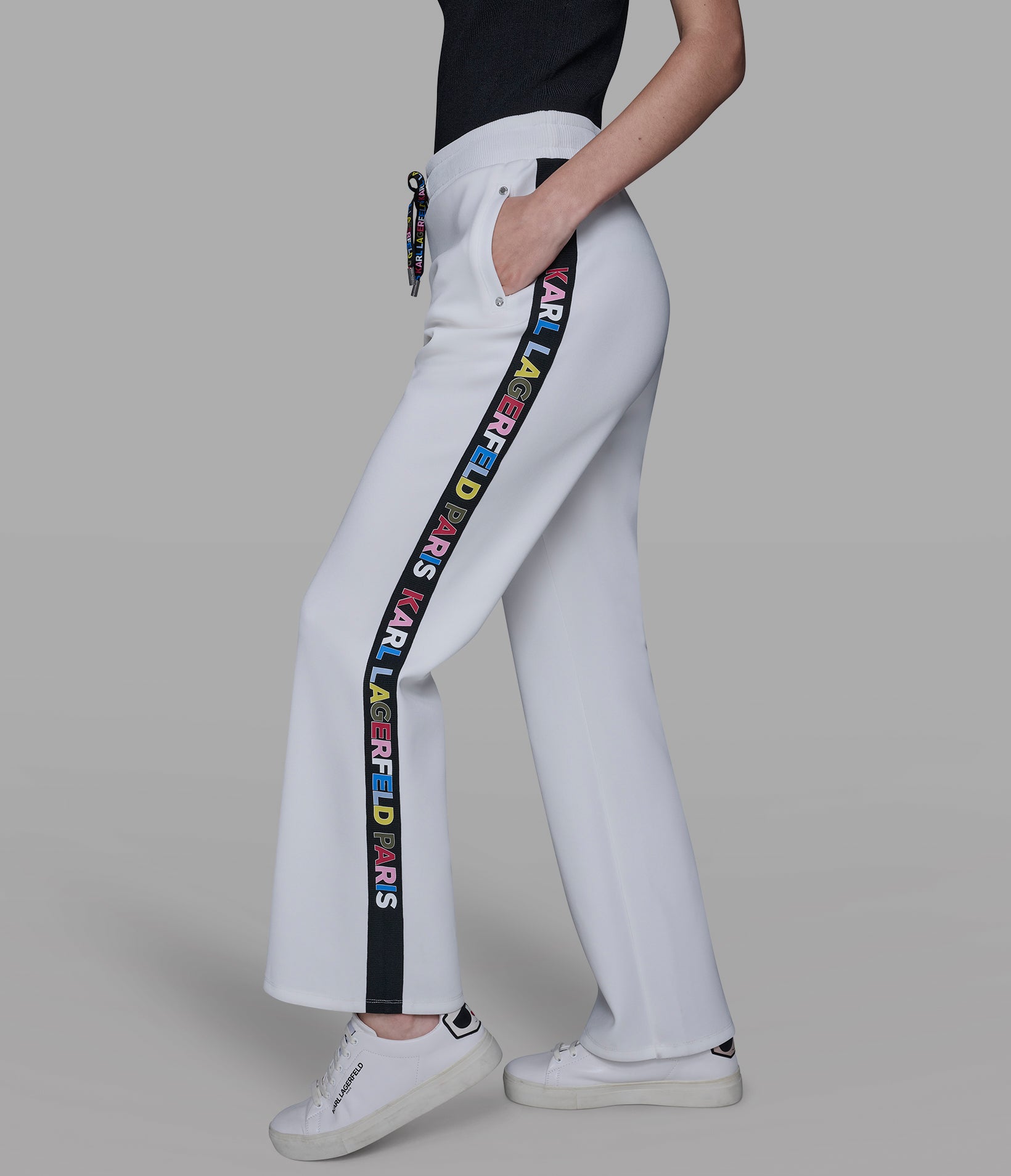 MULTI-COLOR LOGO TAPE TRACK PANT View 1 | Women's Matching Sets