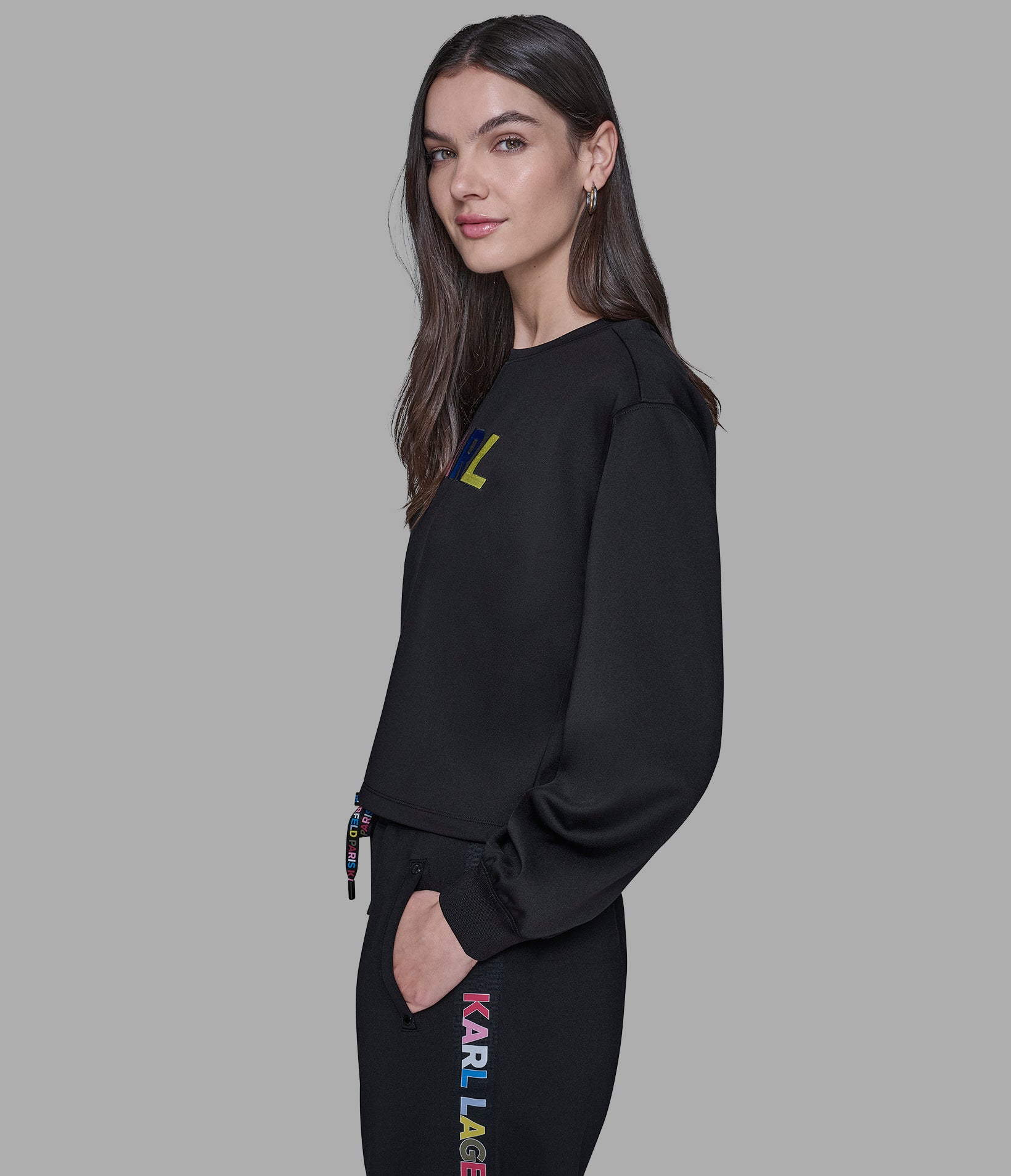 MULTI-COLOR LOGO SCUBA SWEATSHIRT View 2 | Women's Athleisure & Activewear