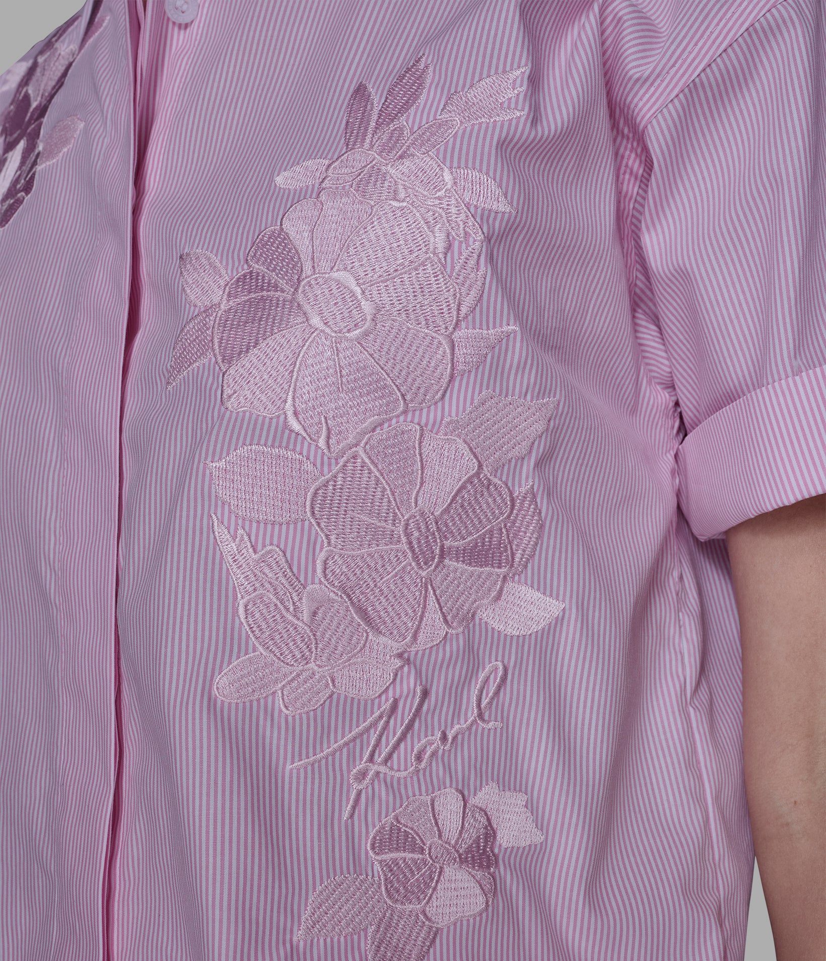 SHORT SLEEVE EMBROIDERED POPLIN SHIRT VIEW 6 | Women's Sale