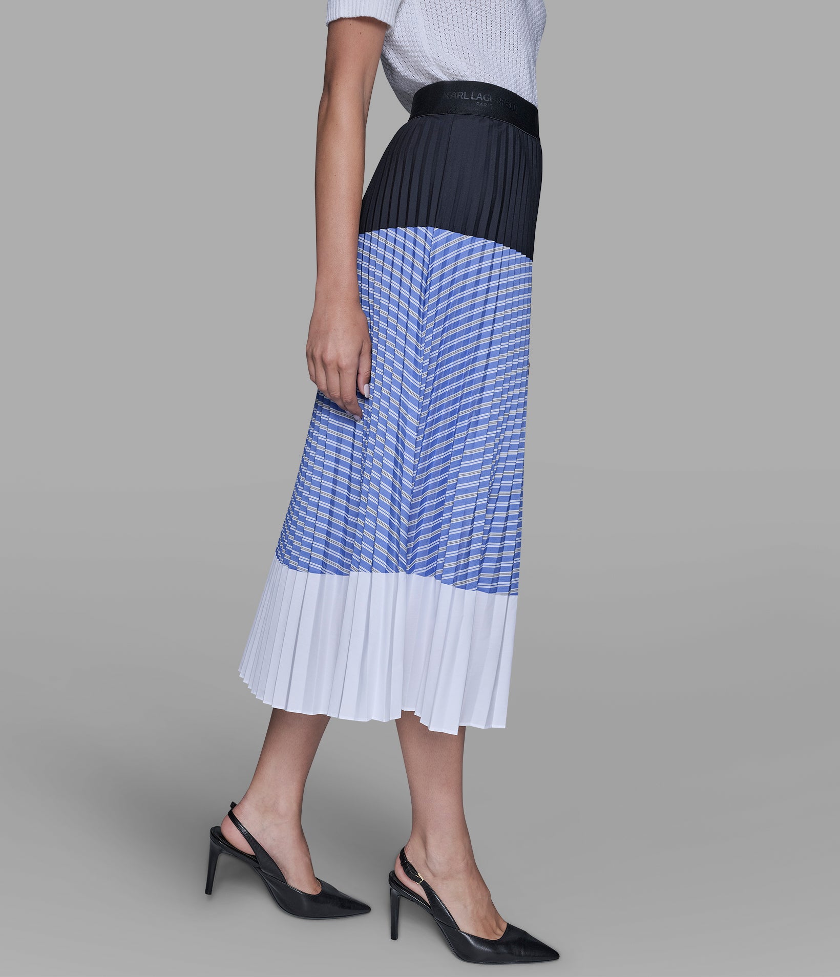 PLEATED COLORBLOCK SKIRT VIEW 3 | Women's Skirts