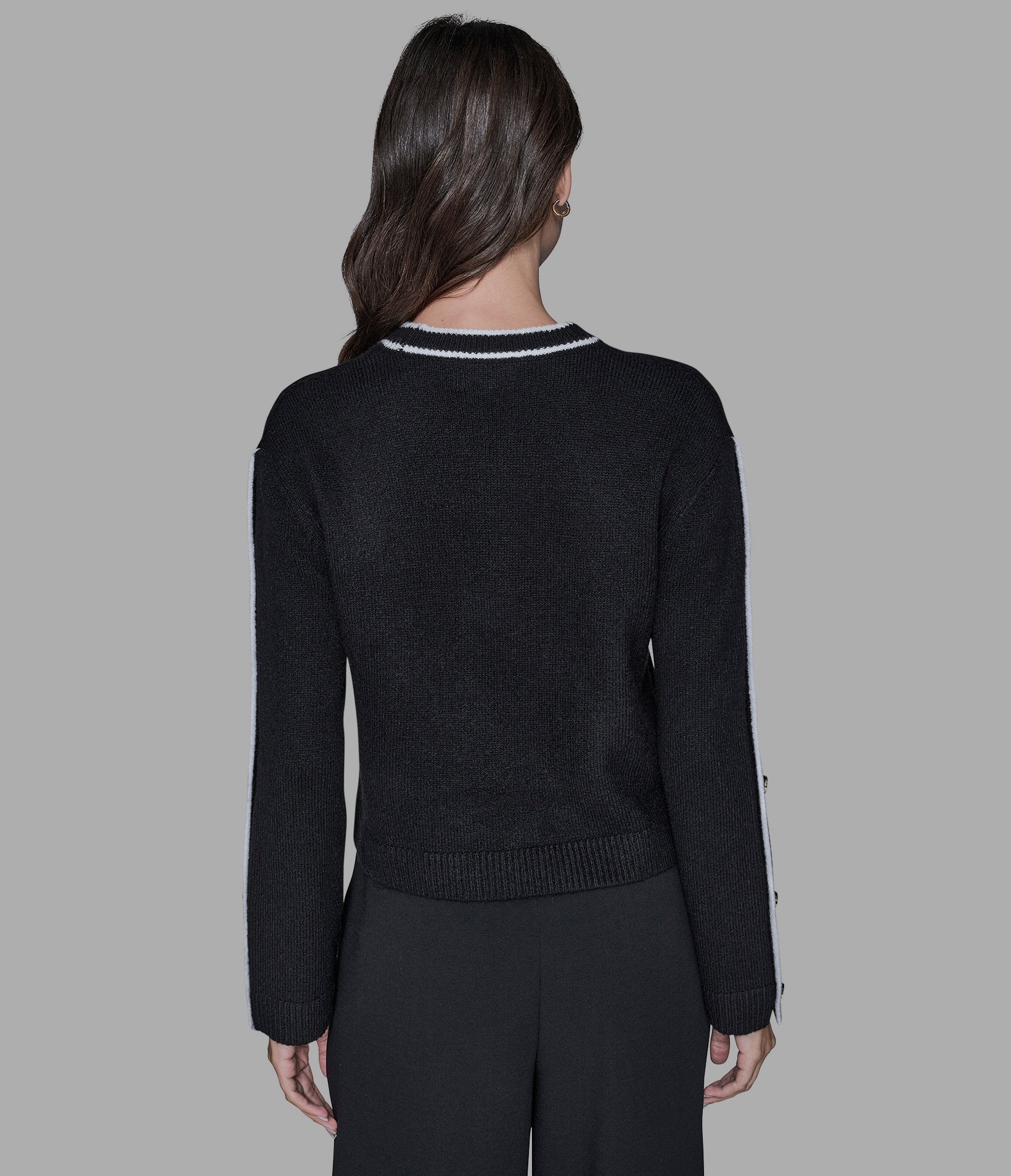 BUTTON SLEEVE PULLOVER SWEATER View 2 | Women's Tops & Sweaters