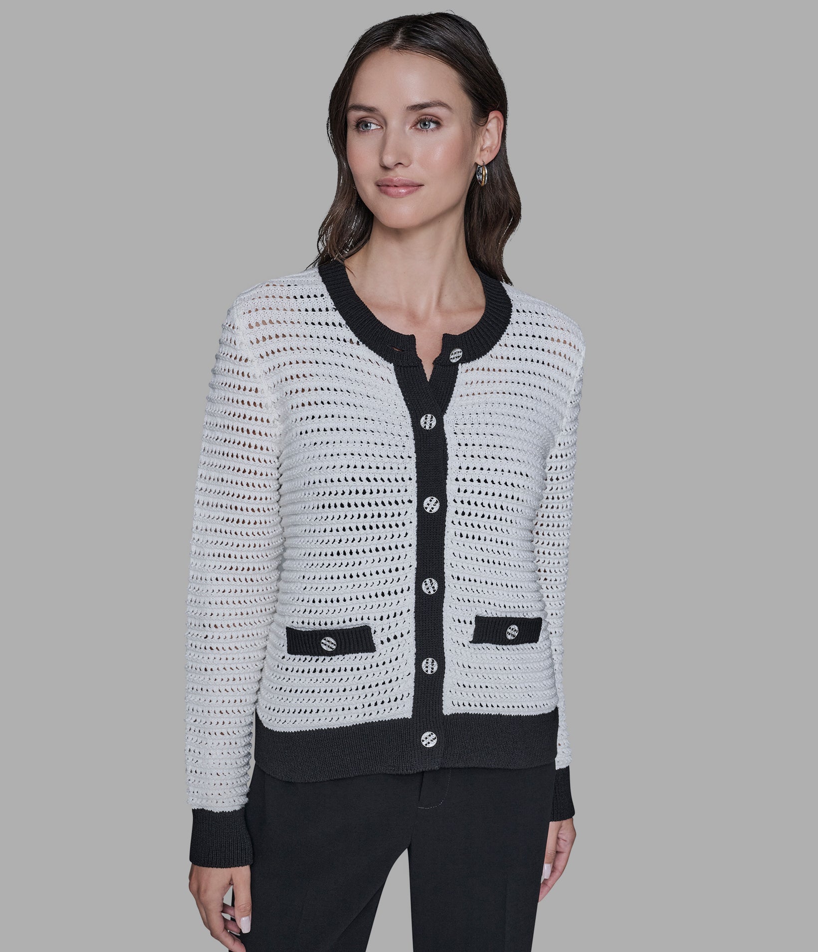 CROCHET KNIT CARDIGAN View 1 | Women's Tops & Sweaters