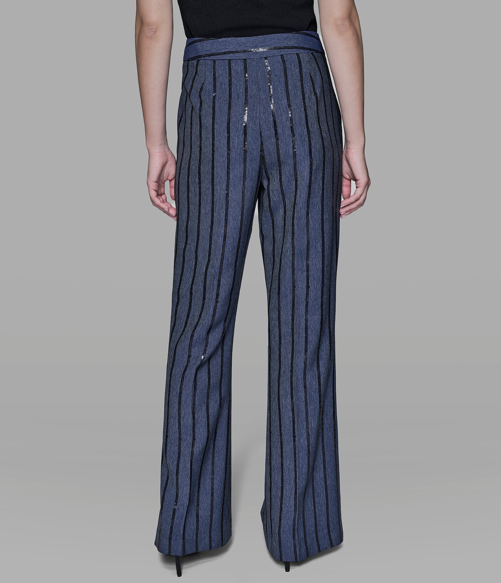 SEQUIN STRIPE DENIM PANT View 2 | Women's Matching Sets