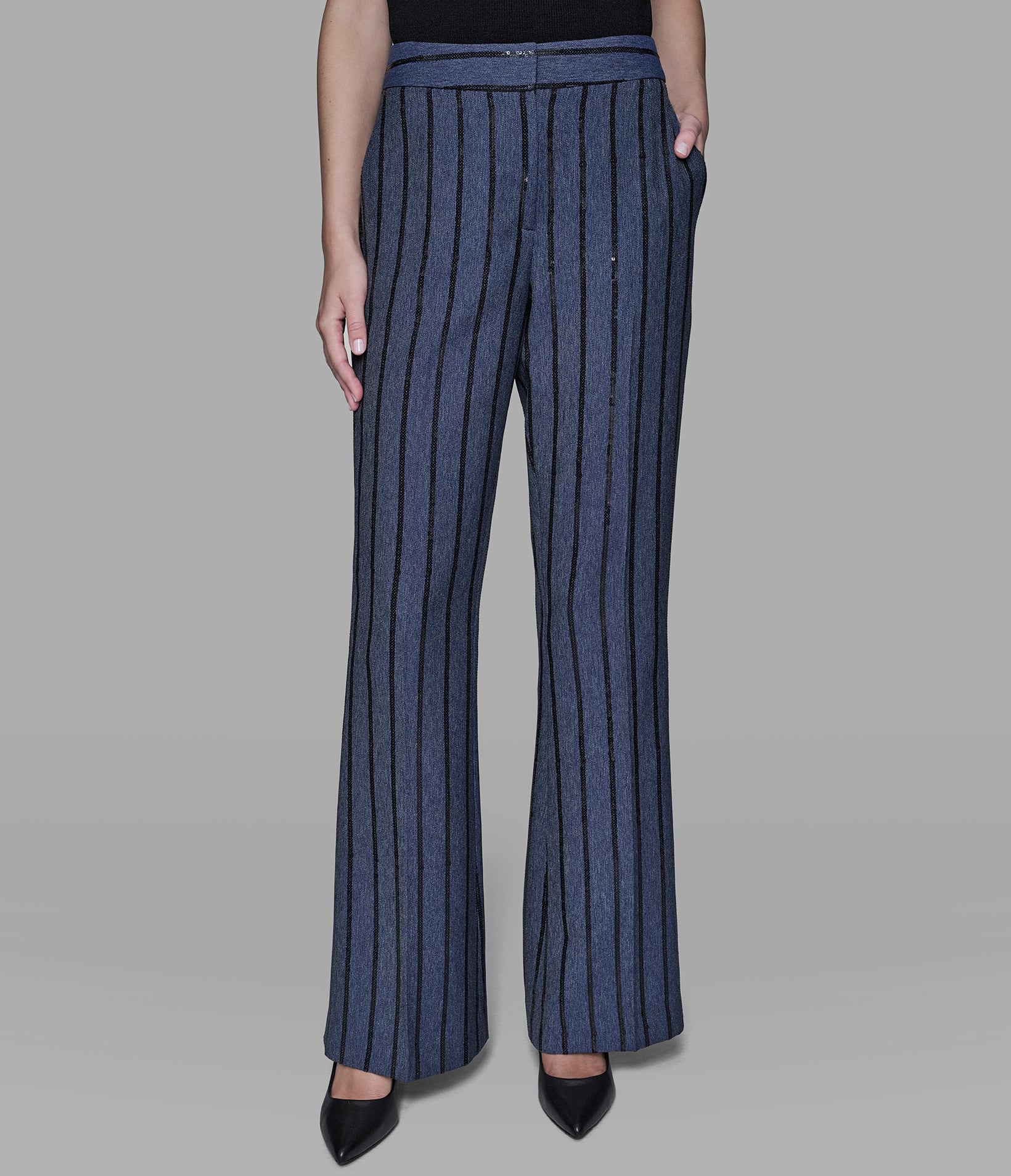 SEQUIN STRIPE DENIM PANT VIEW 3 | Women's Denim