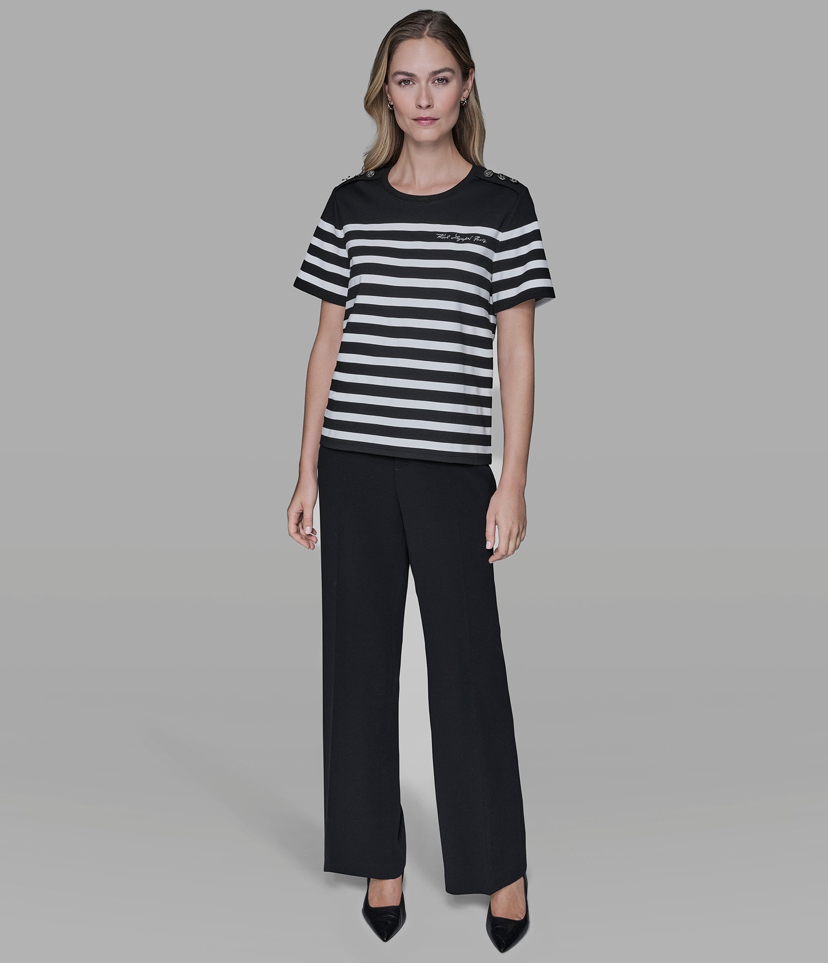 SHORT SLEEVE STRIPED KARL TEE VIEW 4