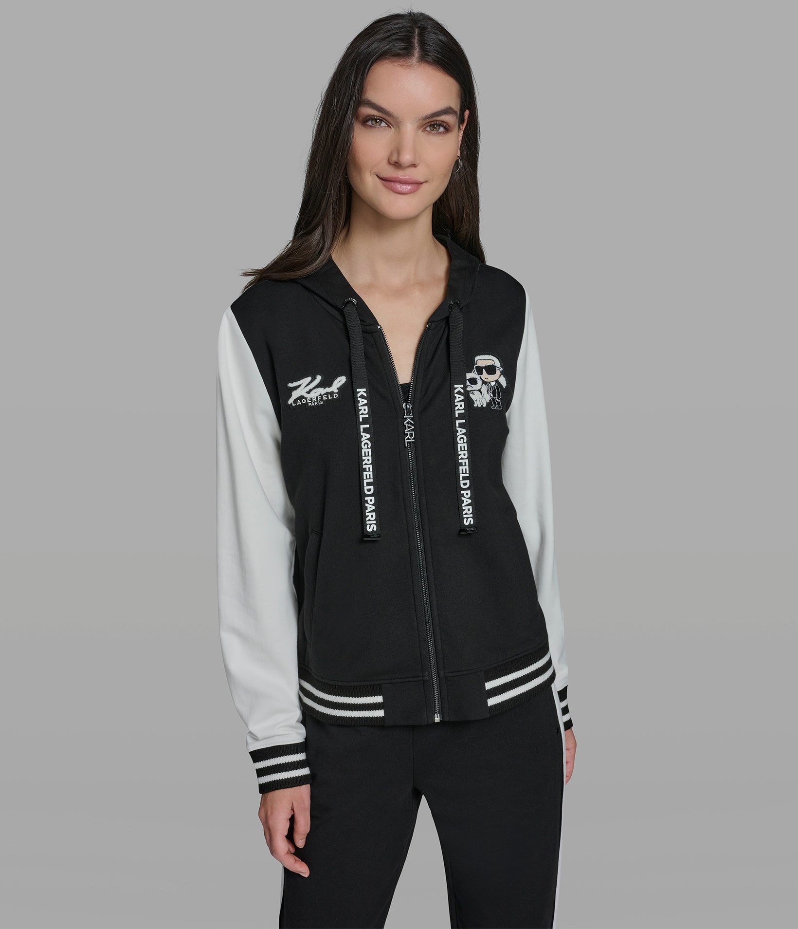 DUO PATCH ZIP UP HOODIE View 1 | Women's Athleisure & Activewear