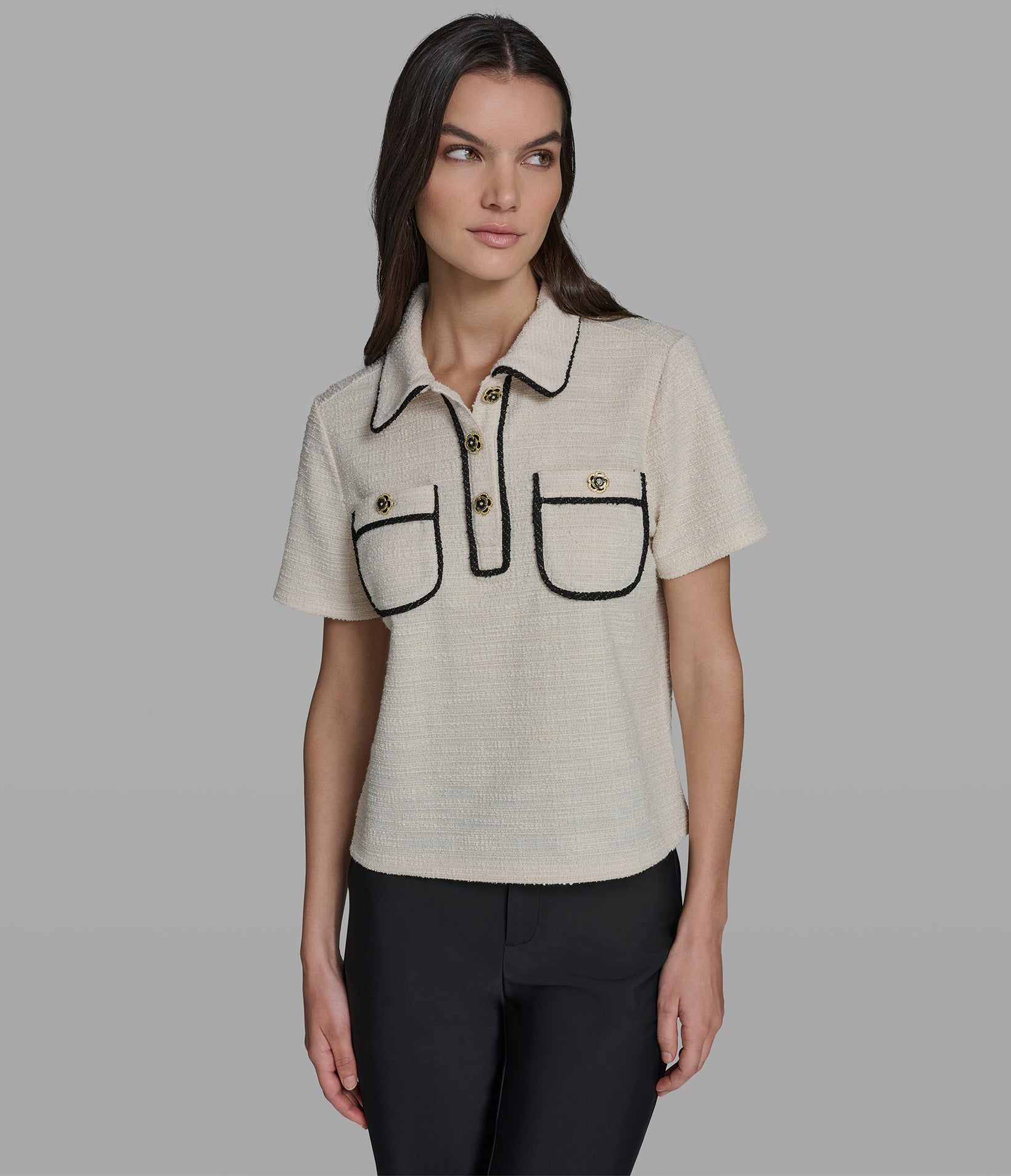 KNIT TWEED POLO View 1 | New Women's Clothing