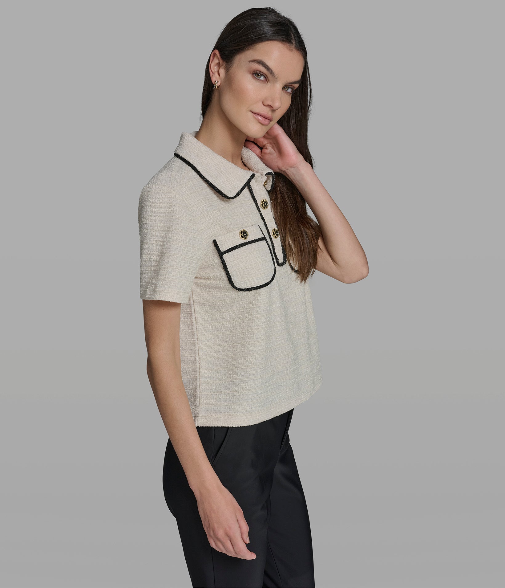 KNIT TWEED POLO VIEW 3 | New Arrivals