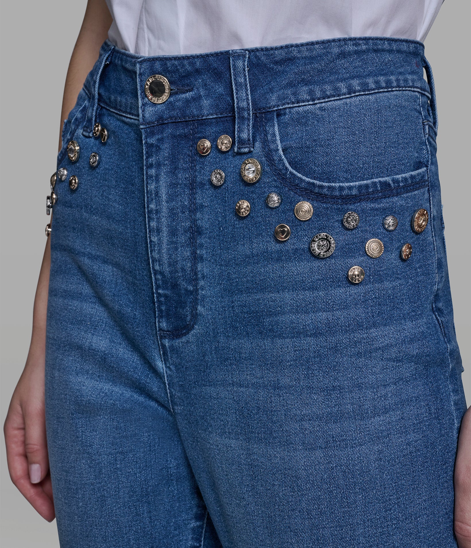 STUDDED POCKET STRAIGHT LEG JEAN VIEW 6 | Women's Clothing