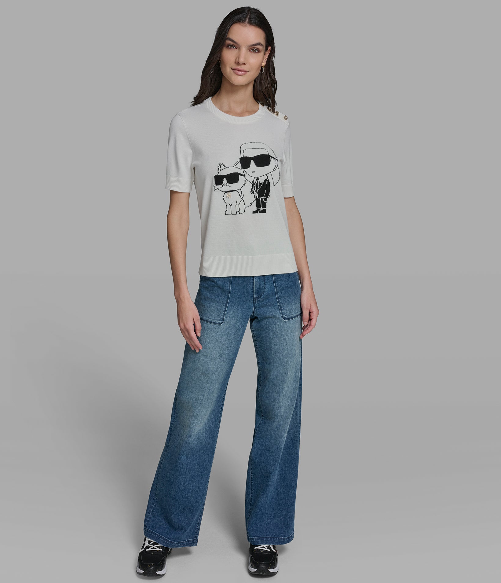 SHORT SLEEVE DUO SWEATER VIEW 5