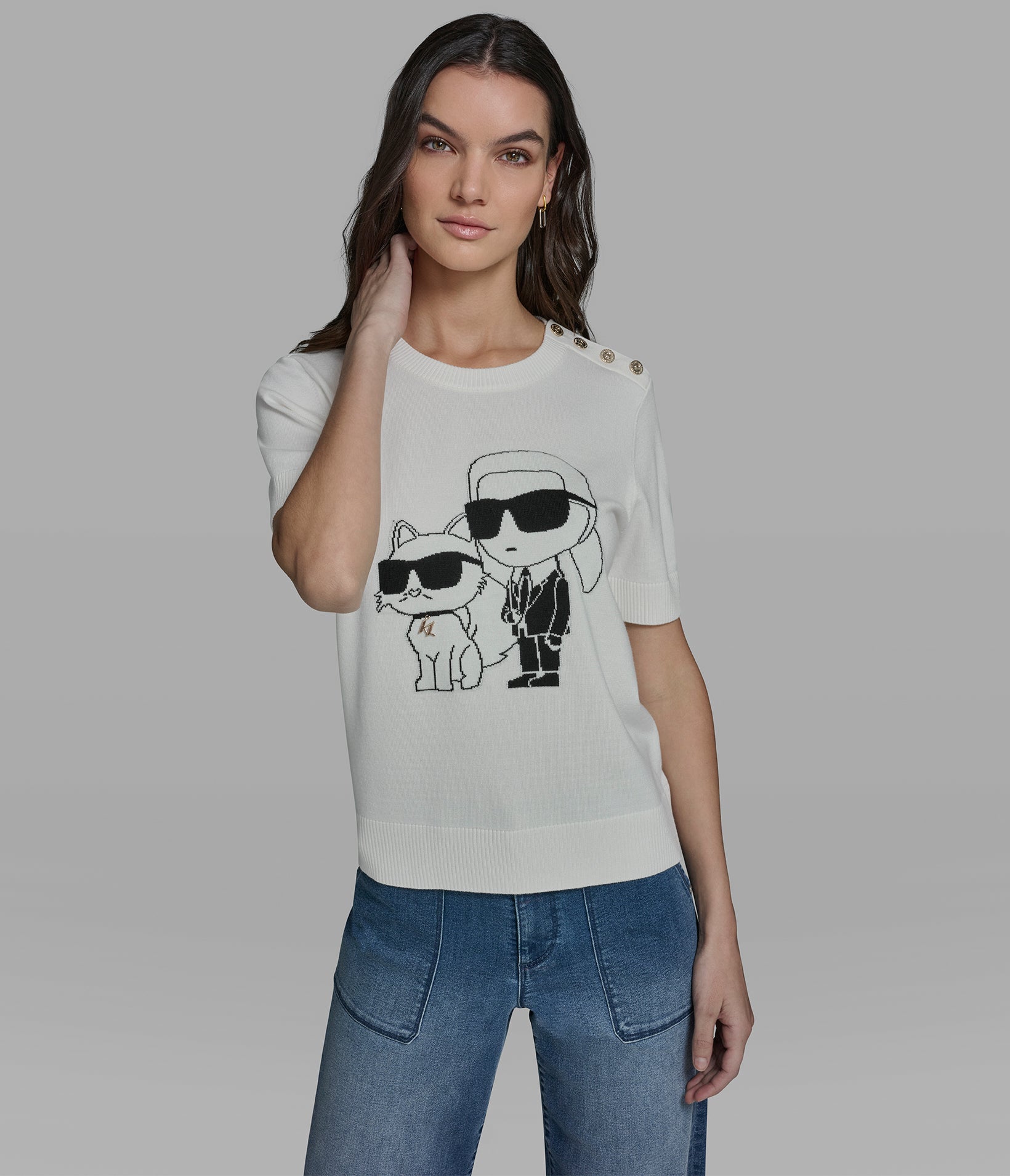 SHORT SLEEVE DUO SWEATER VIEW 4