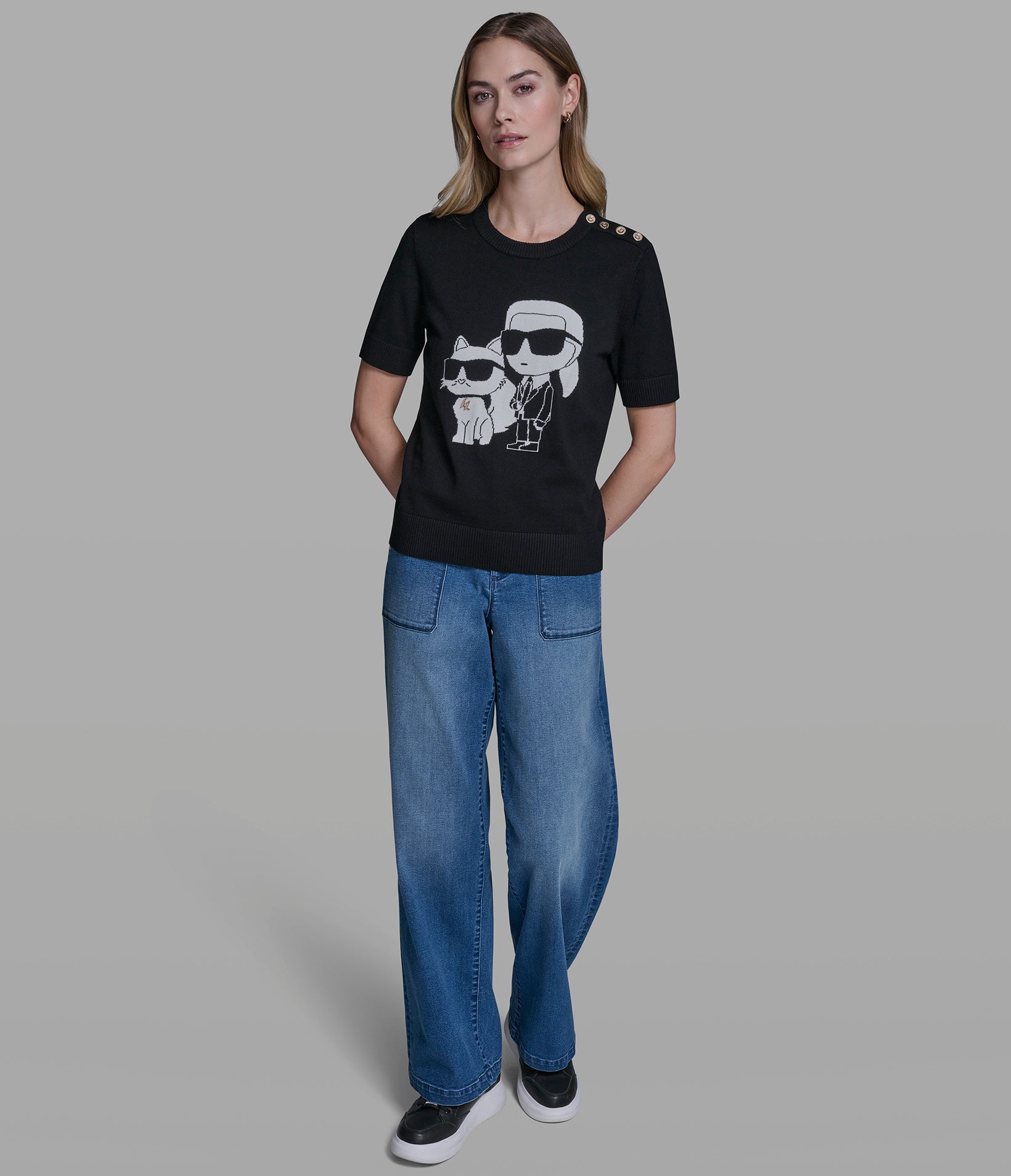 SHORT SLEEVE DUO SWEATER VIEW 4