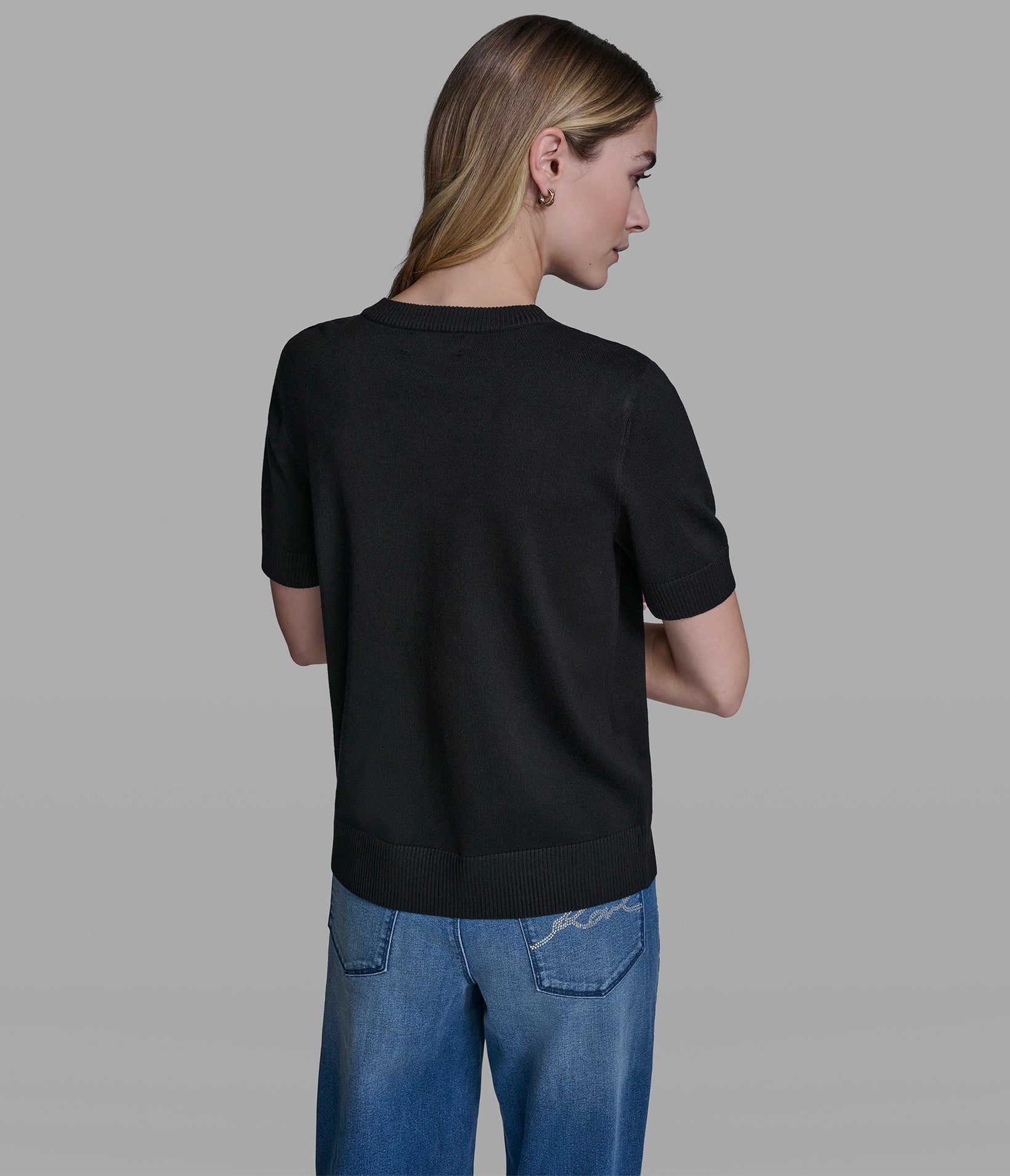 SHORT SLEEVE DUO SWEATER View 2 | Women's Tops & Sweaters