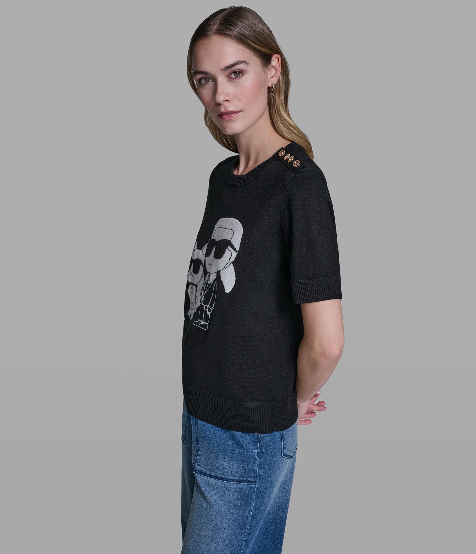 SHORT SLEEVE DUO SWEATER VIEW 3