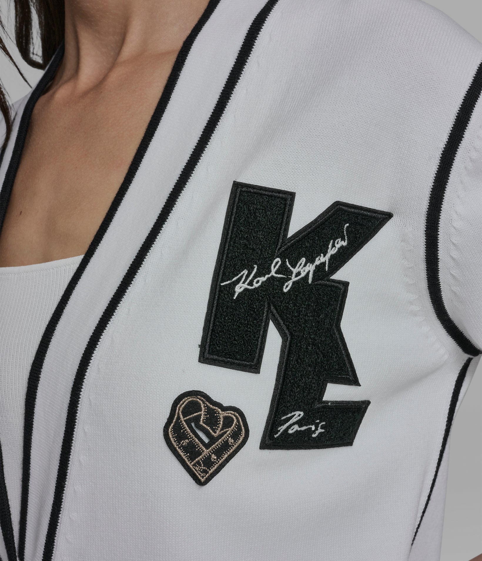 VARSITY CARDIGAN WITH PATCHES VIEW 7 | Women's Tops & Sweaters