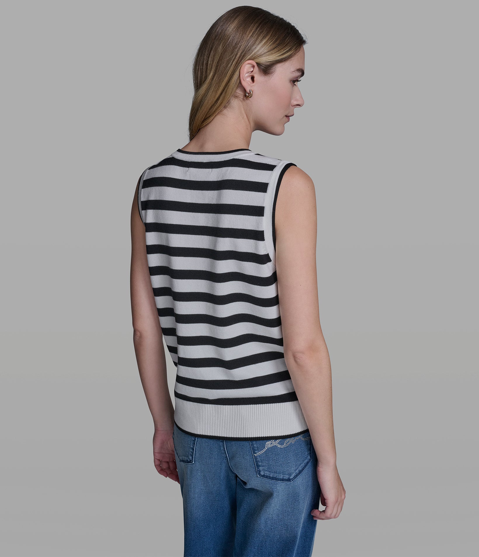 STRIPED V-NECK SWEATER View 2 | New Arrivals