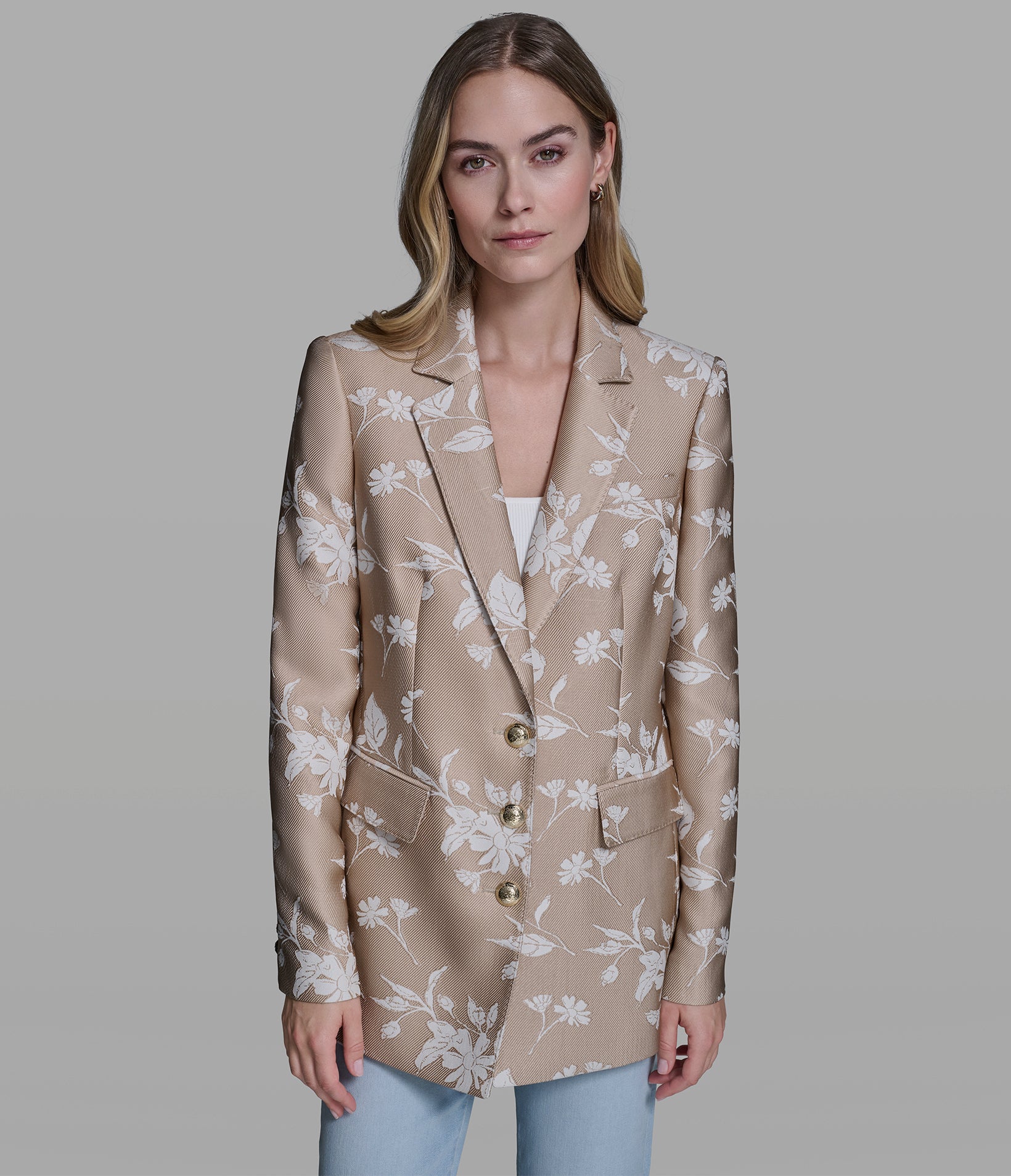 FLORAL JACQUARD BLAZER VIEW 3 | Jackets & Coats