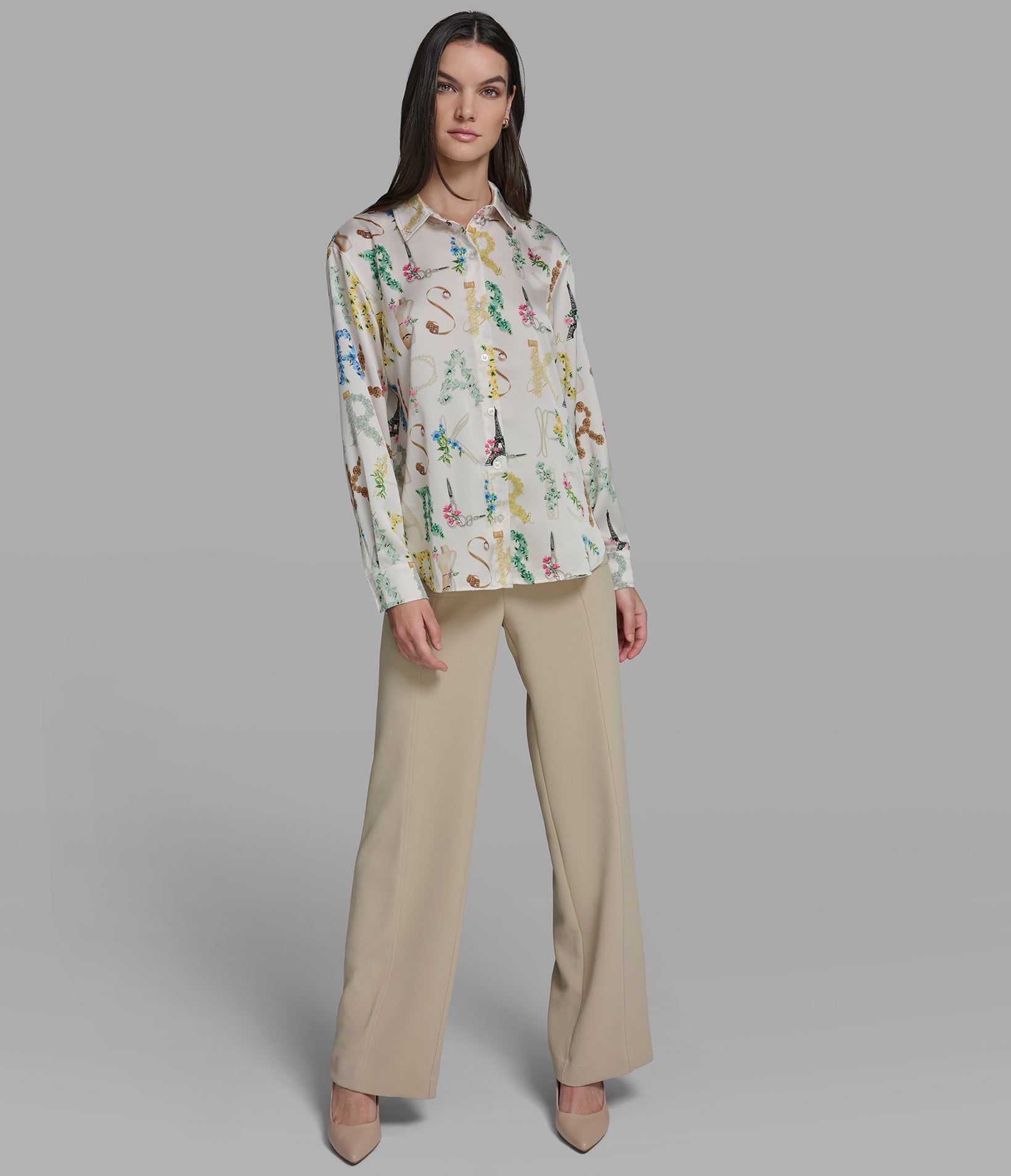LONG SLEEVE KARL ATELIER PRINT BLOUSE VIEW 4 | New Arrivals