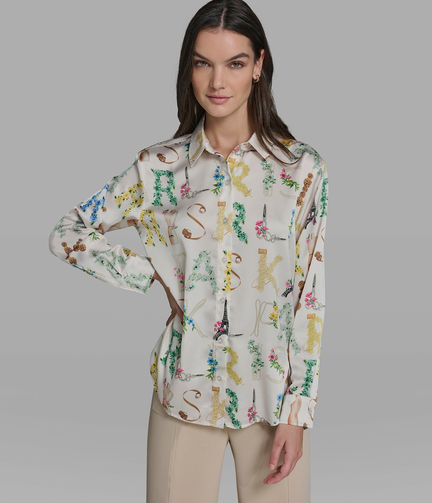 LONG SLEEVE KARL ATELIER PRINT BLOUSE View 1 | New Arrivals