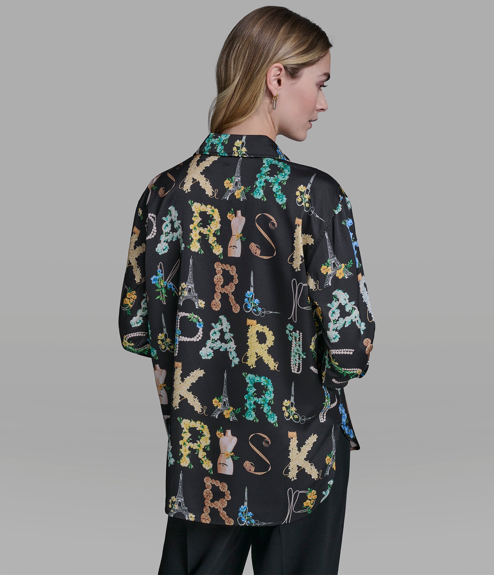 LONG SLEEVE KARL ATELIER PRINT BLOUSE VIEW 3 | New Arrivals