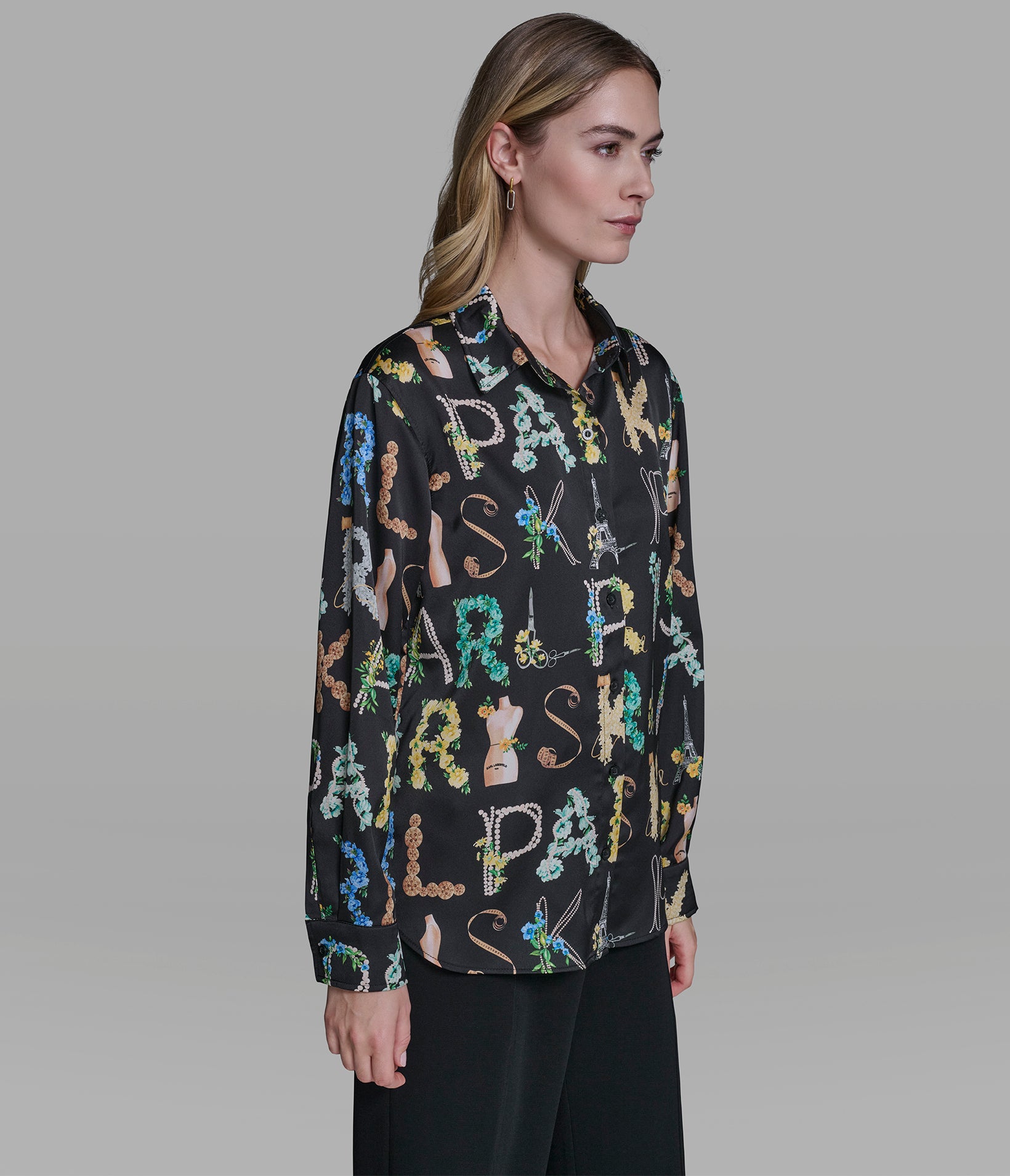 LONG SLEEVE KARL ATELIER PRINT BLOUSE VIEW 4 | New Arrivals