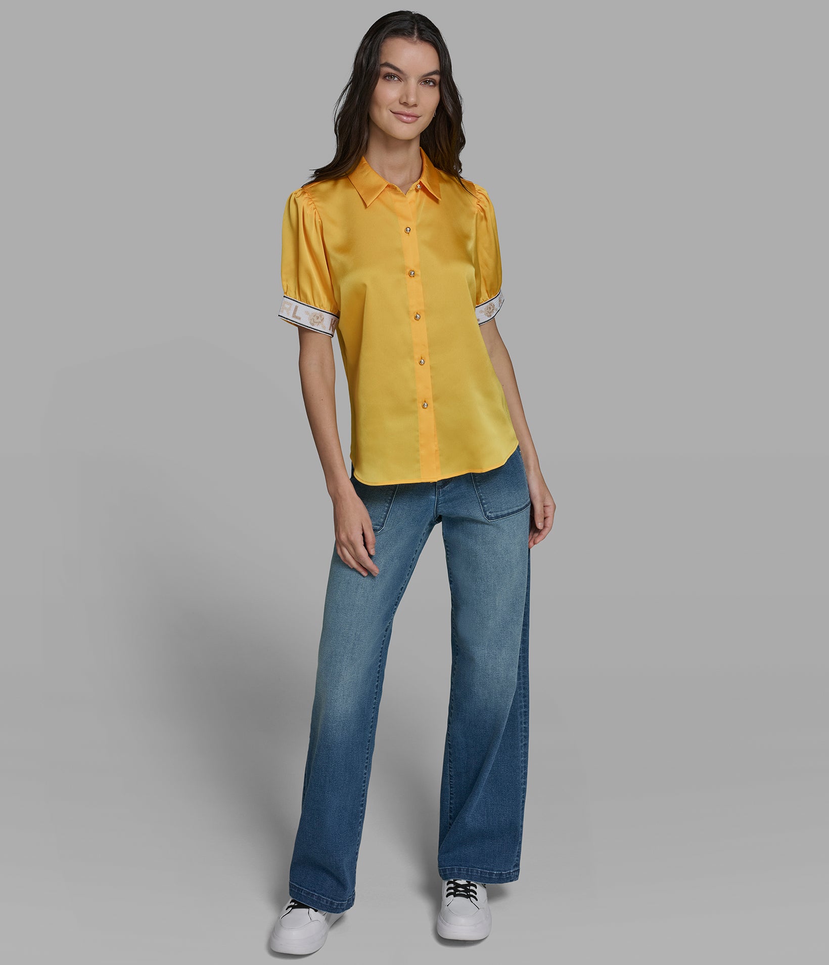 KARL CUFF LOGO BLOUSE VIEW 4