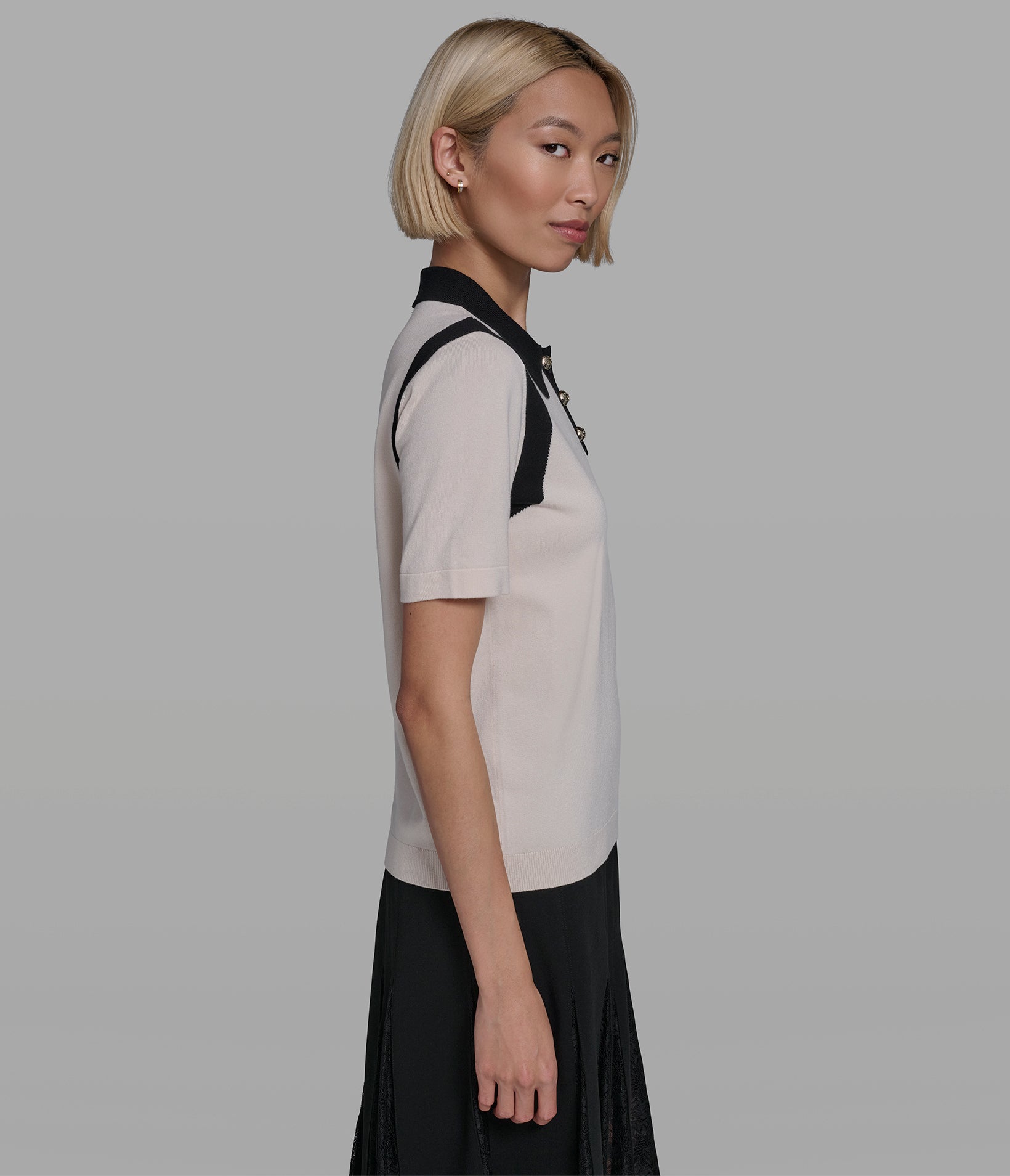 COLORBLOCKED POLO SWEATER VIEW 3