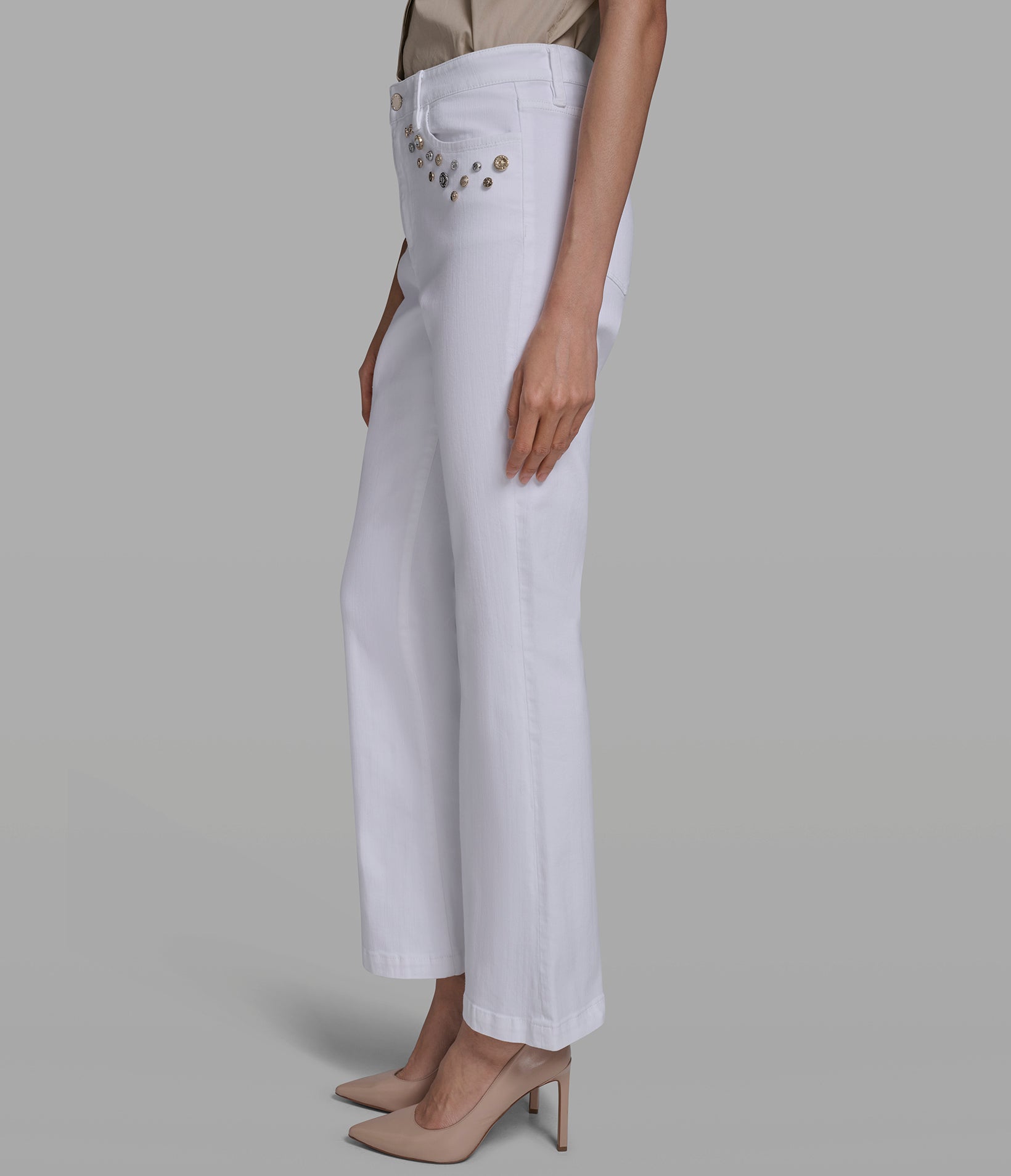 STUDDED POCKET STRAIGHT LEG JEAN VIEW 3 | New Women's Clothing