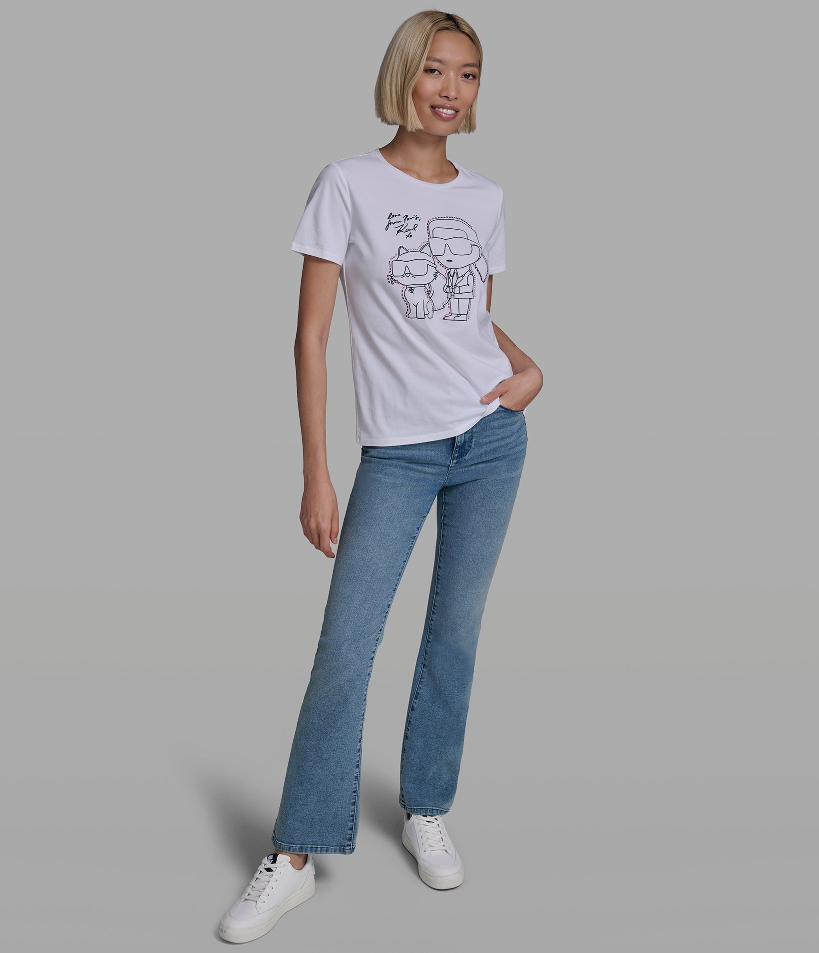 EMBELLISHED DUO OUTLINE TEE View 1 | Women's Tees & Tanks