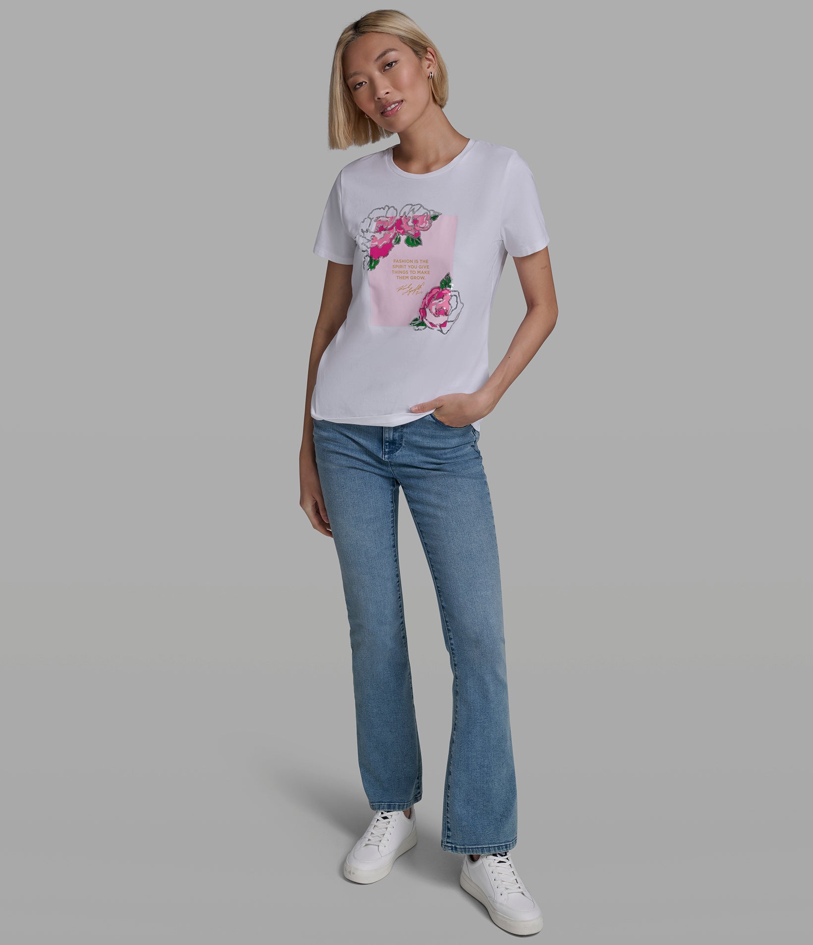 FLORAL QUOTE LOGO TEE VIEW 4 | Women's Clothing