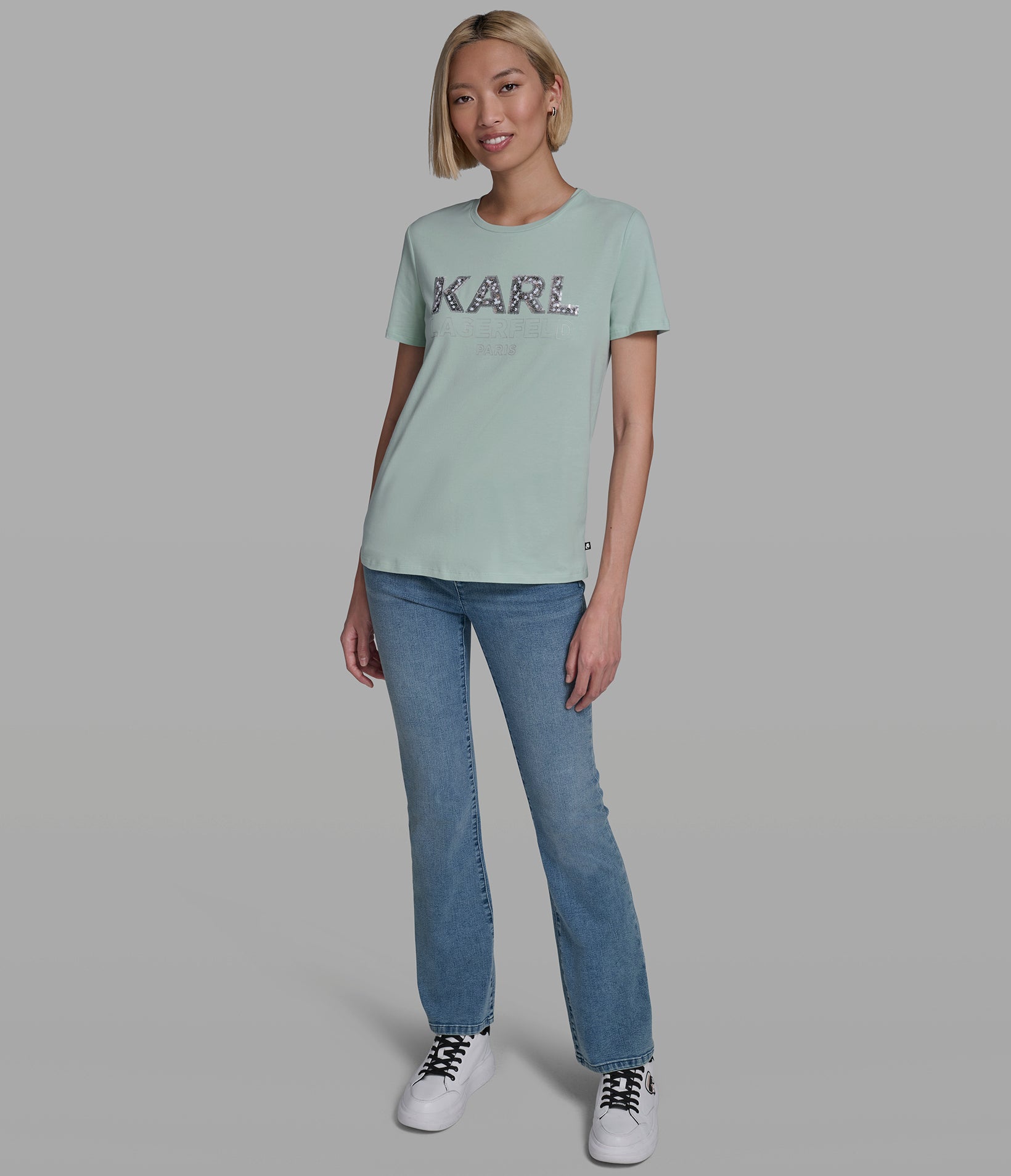 SEQUIN KARL LOGO TEE VIEW 5 | New Women's Clothing