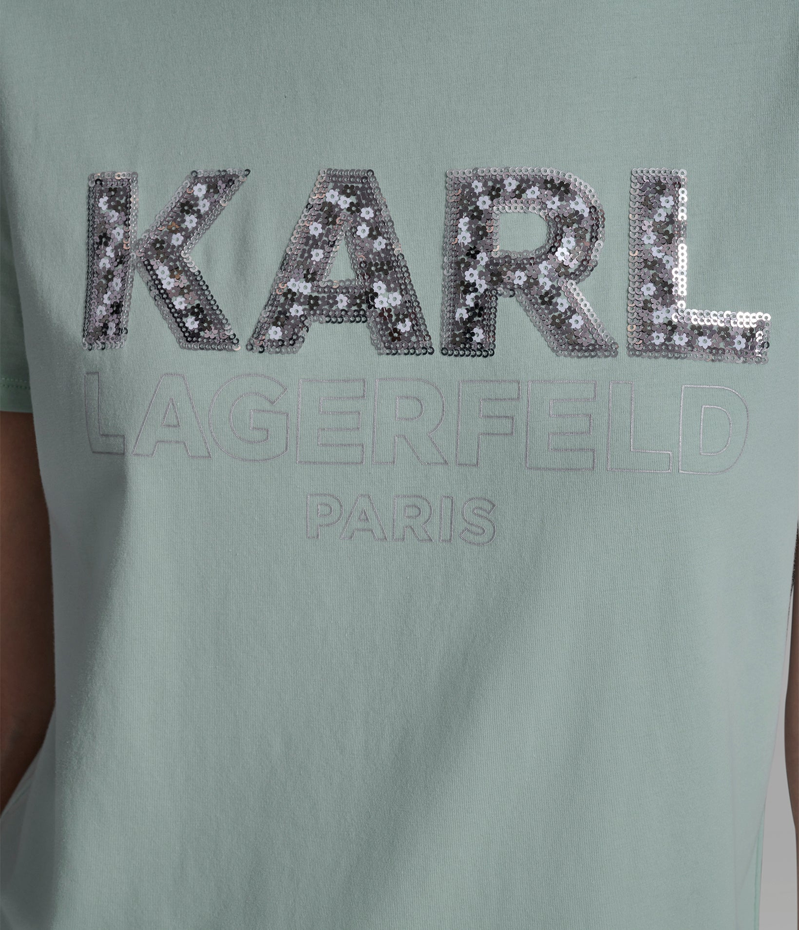SEQUIN KARL LOGO TEE VIEW 7 | New Women's Clothing