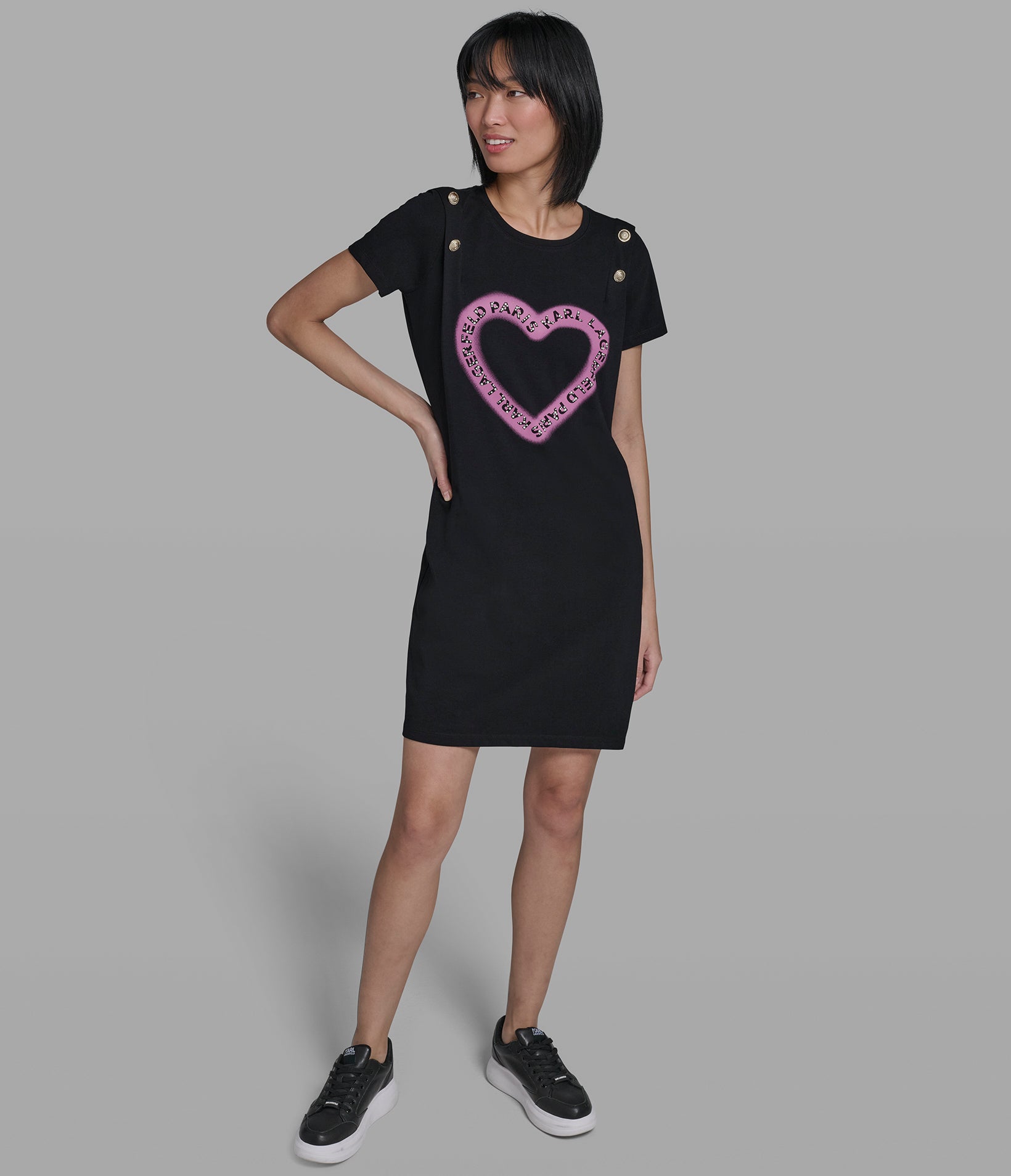 PEARL HEART T-SHIRT DRESS VIEW 4 | New Women's Clothing