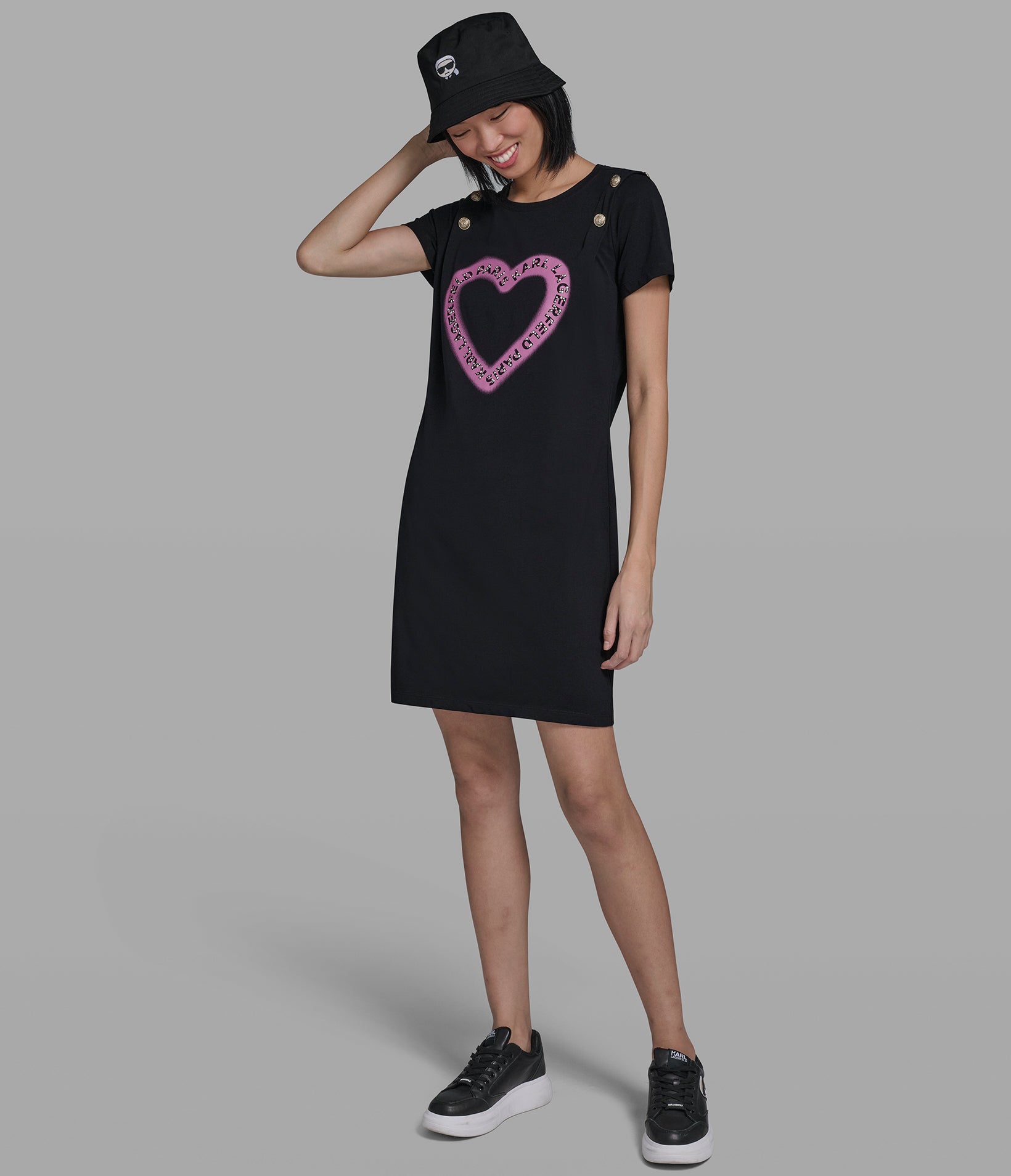 PEARL HEART T-SHIRT DRESS VIEW 5 | New Women's Clothing